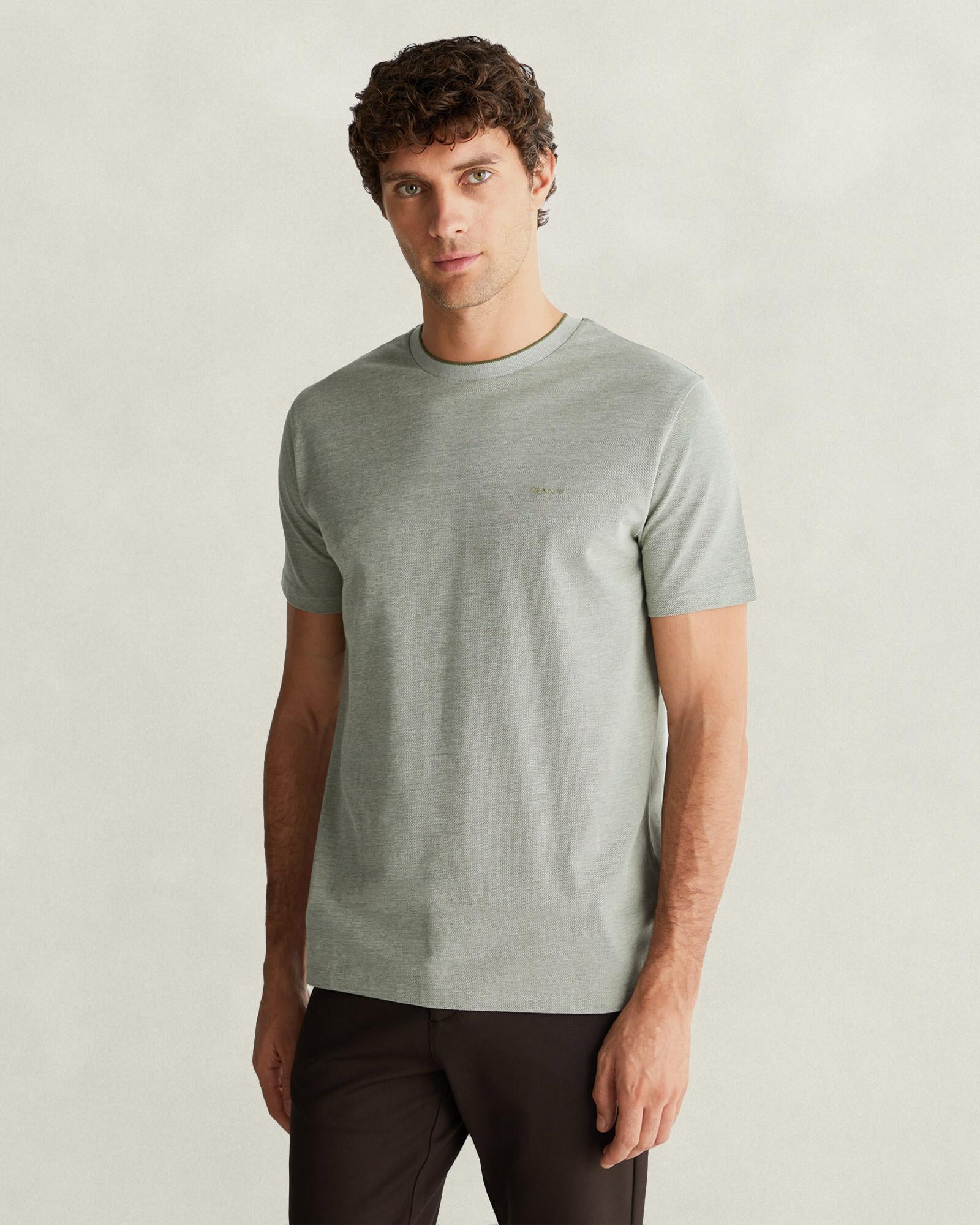 GANT Erkek Yeşil %100 Pamuk T-Shirt