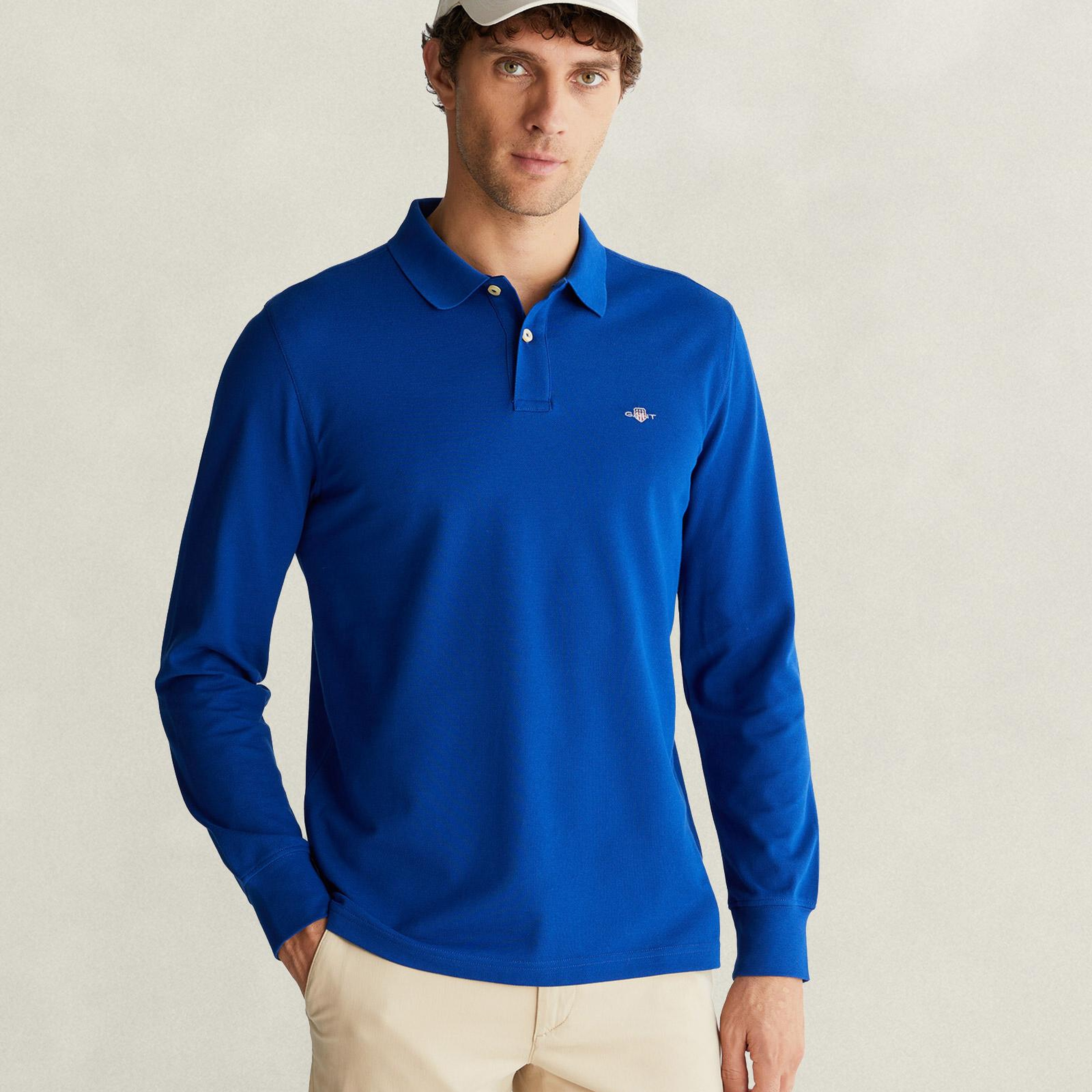 GANT Erkek Mavi Regular Fit Polo Yaka T-Shirt
