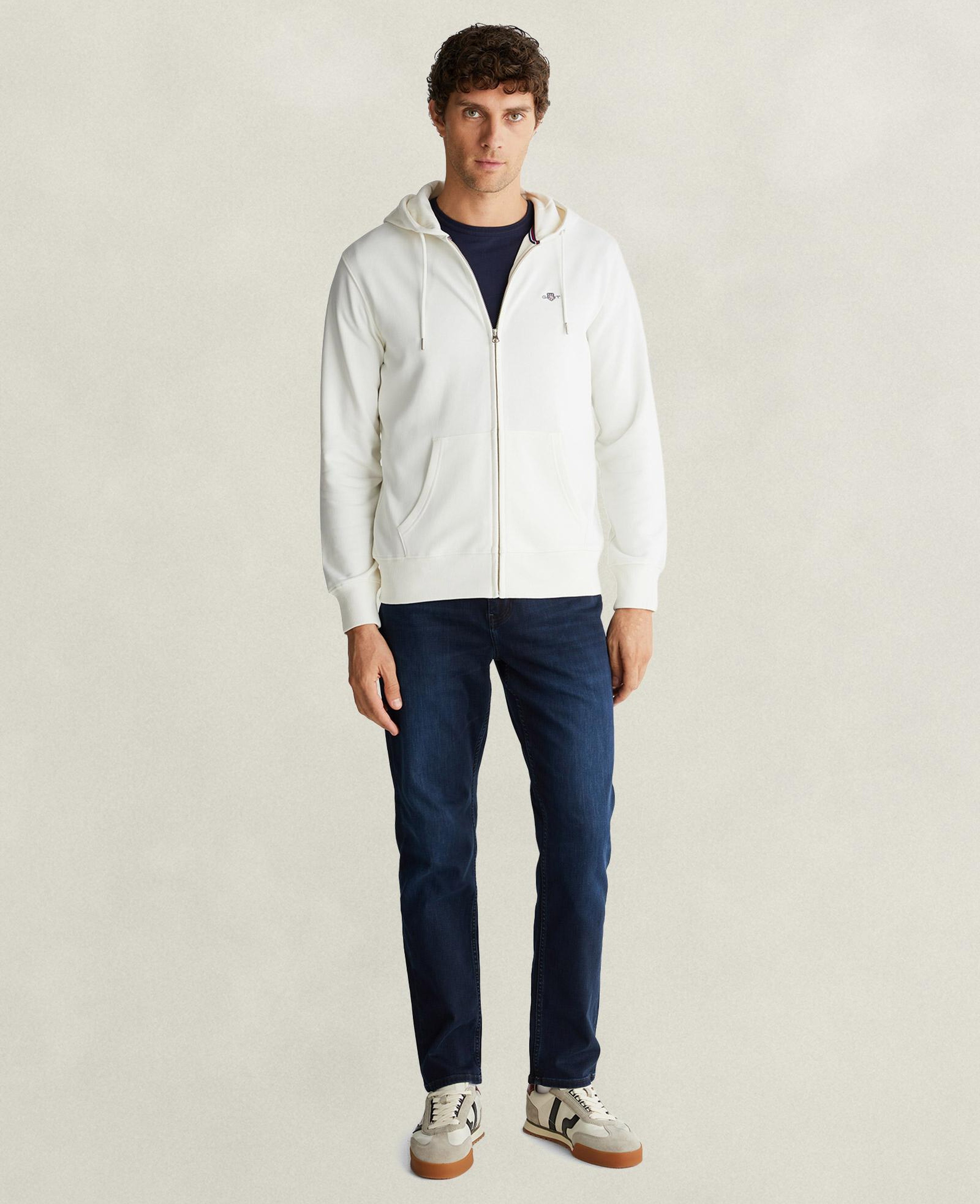 GANT Erkek Krem Kapüşonlu Sweatshirt