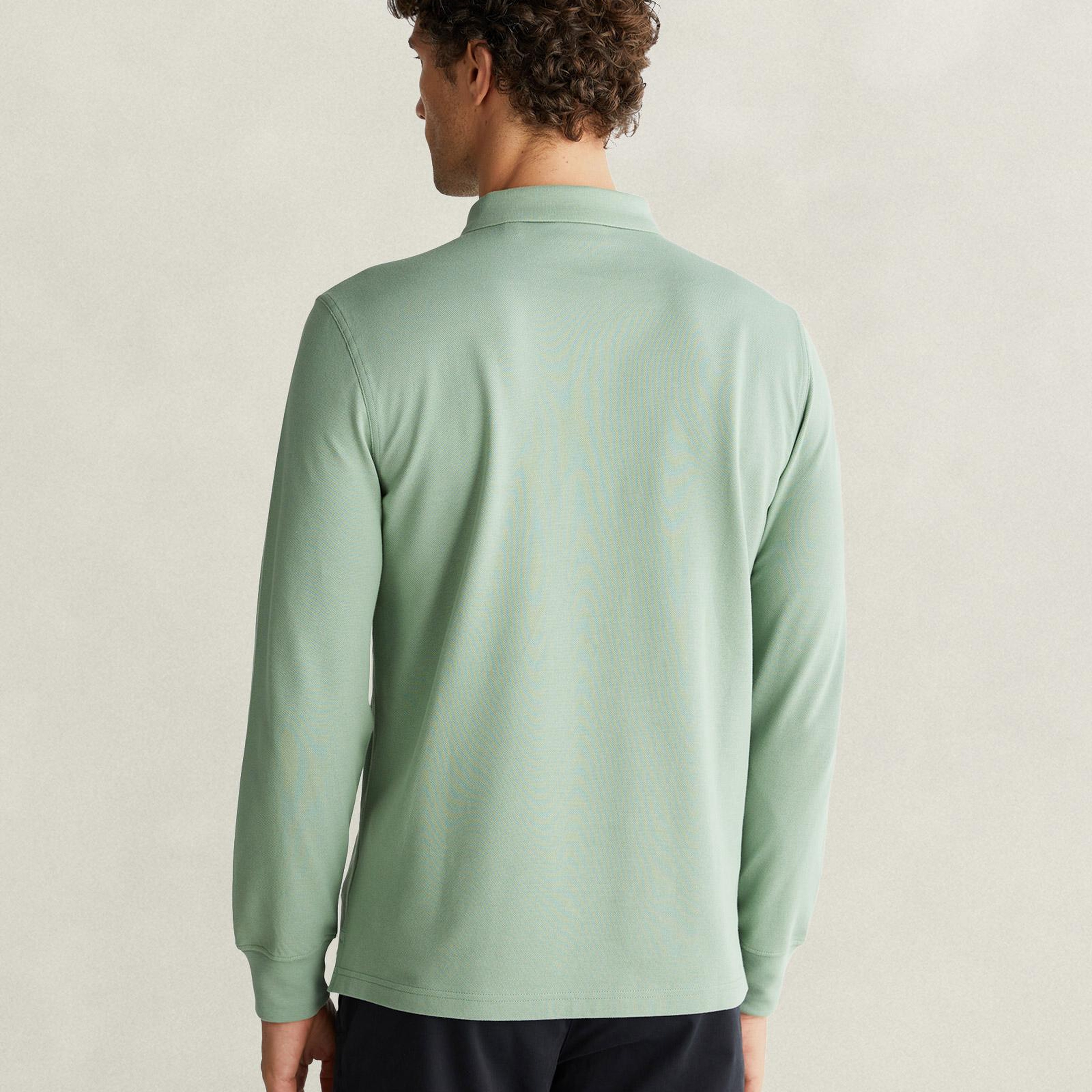 GANT Erkek Yeşil Regular Fit Polo Yaka T-Shirt