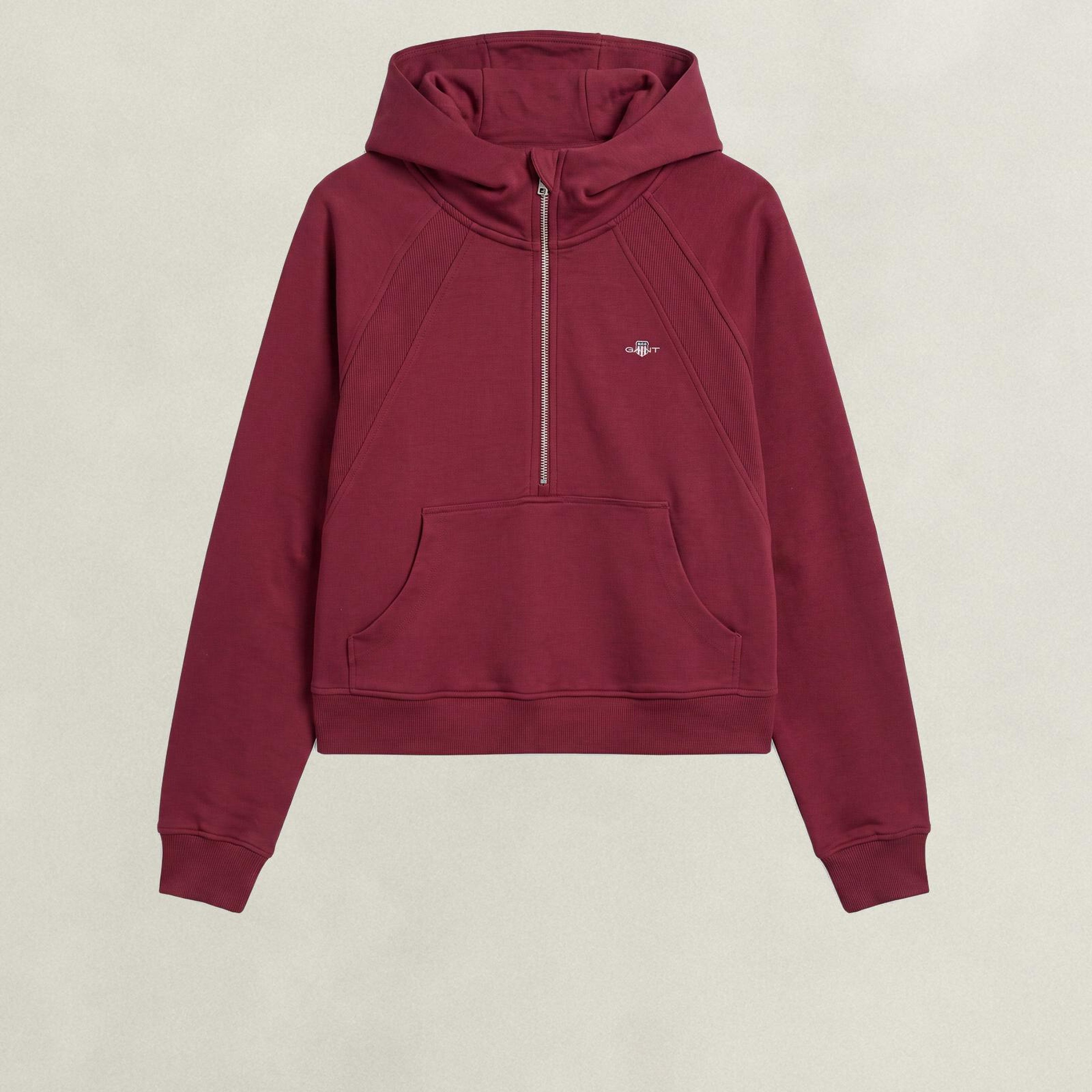 GANT Kadın Kırmızı Regular Fit Kapüşonlu Sweatshirt