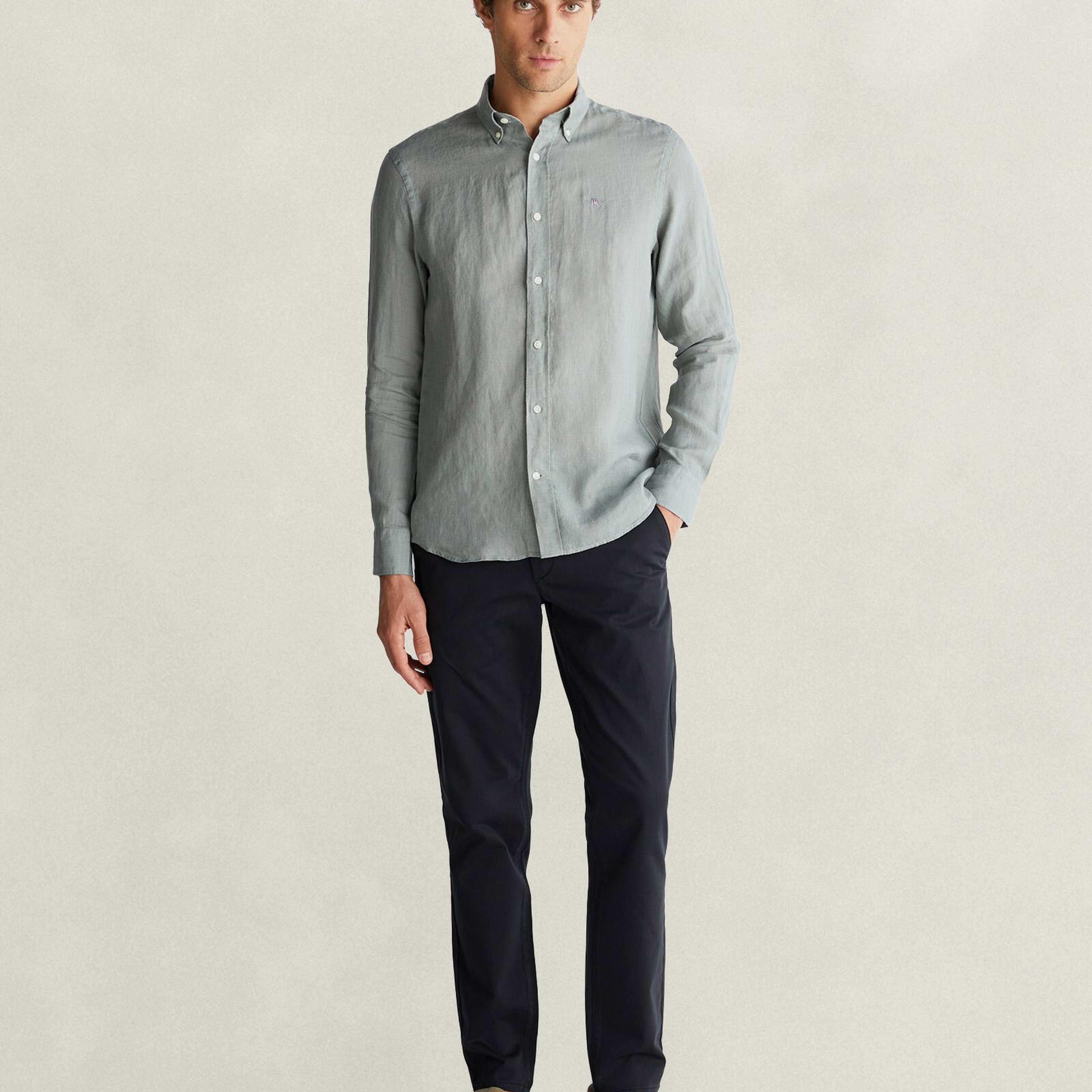 GANT Erkek Yeşil Regular Fit Gömlek