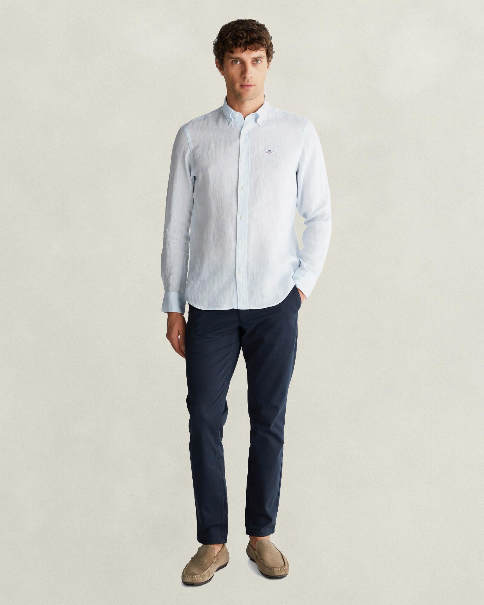 GANT Erkek Mavi Regular Fit Gömlek