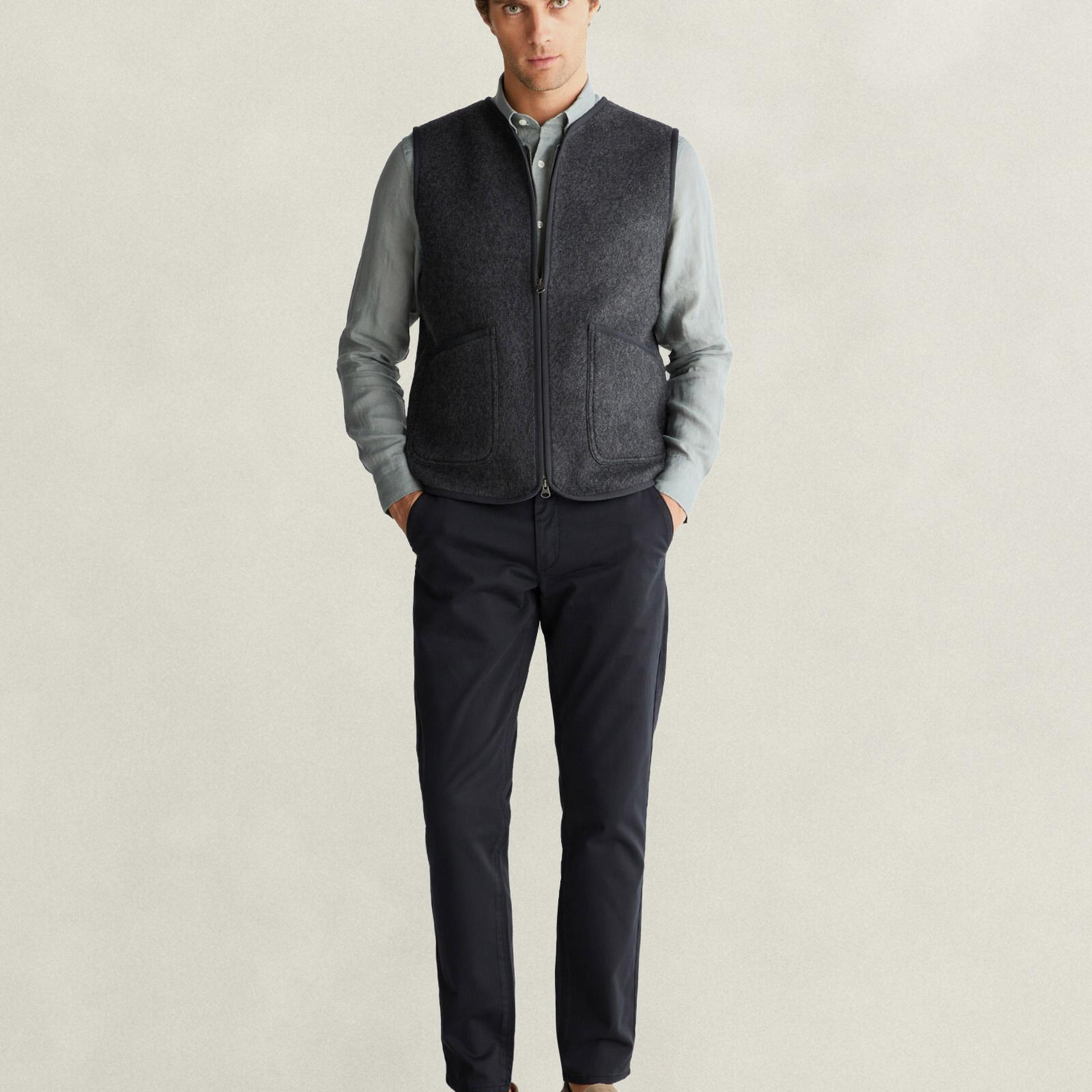 GANT Erkek Gri Regular Fit Yelek