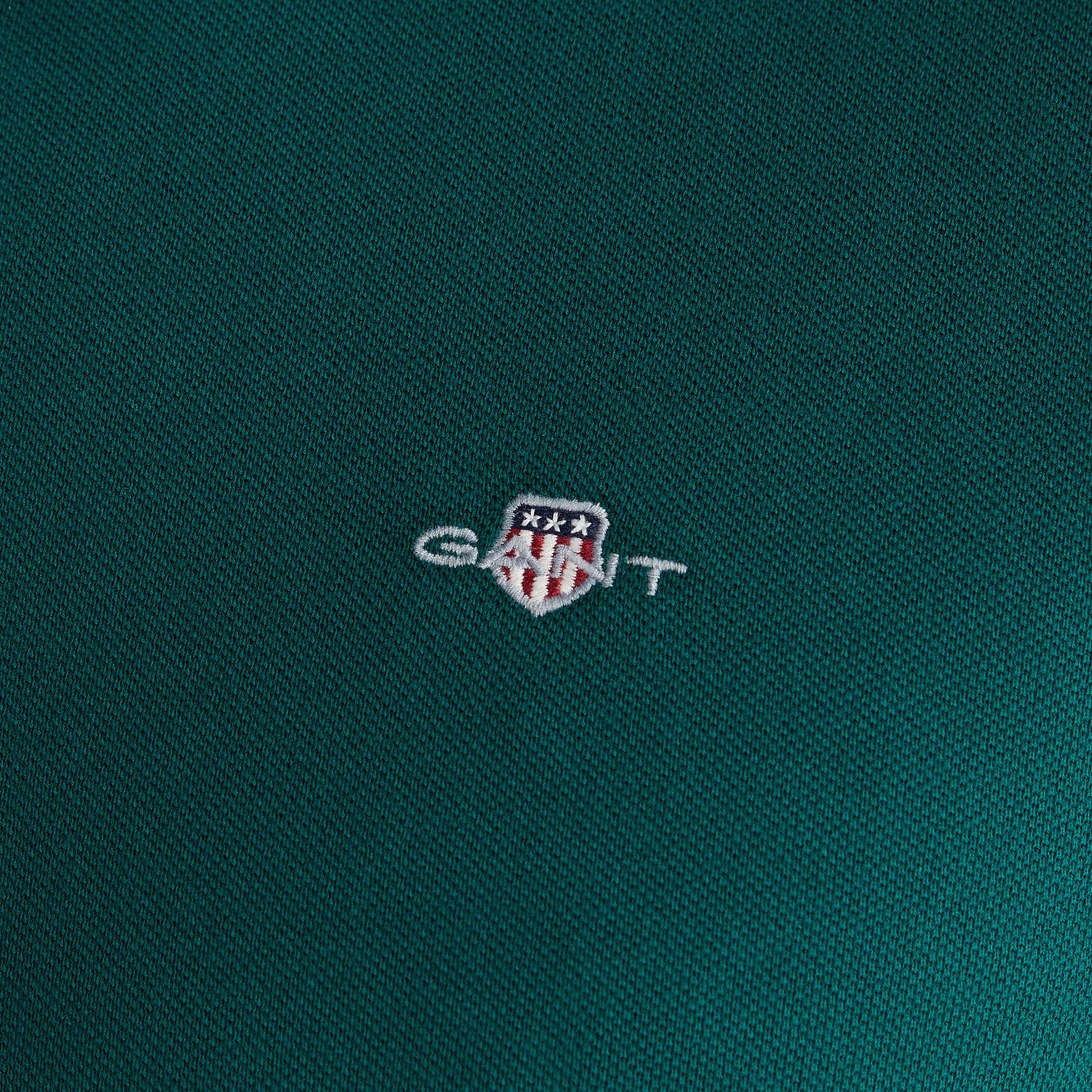 GANT Erkek Yeşil Regular Fit Polo Yaka T-Shirt