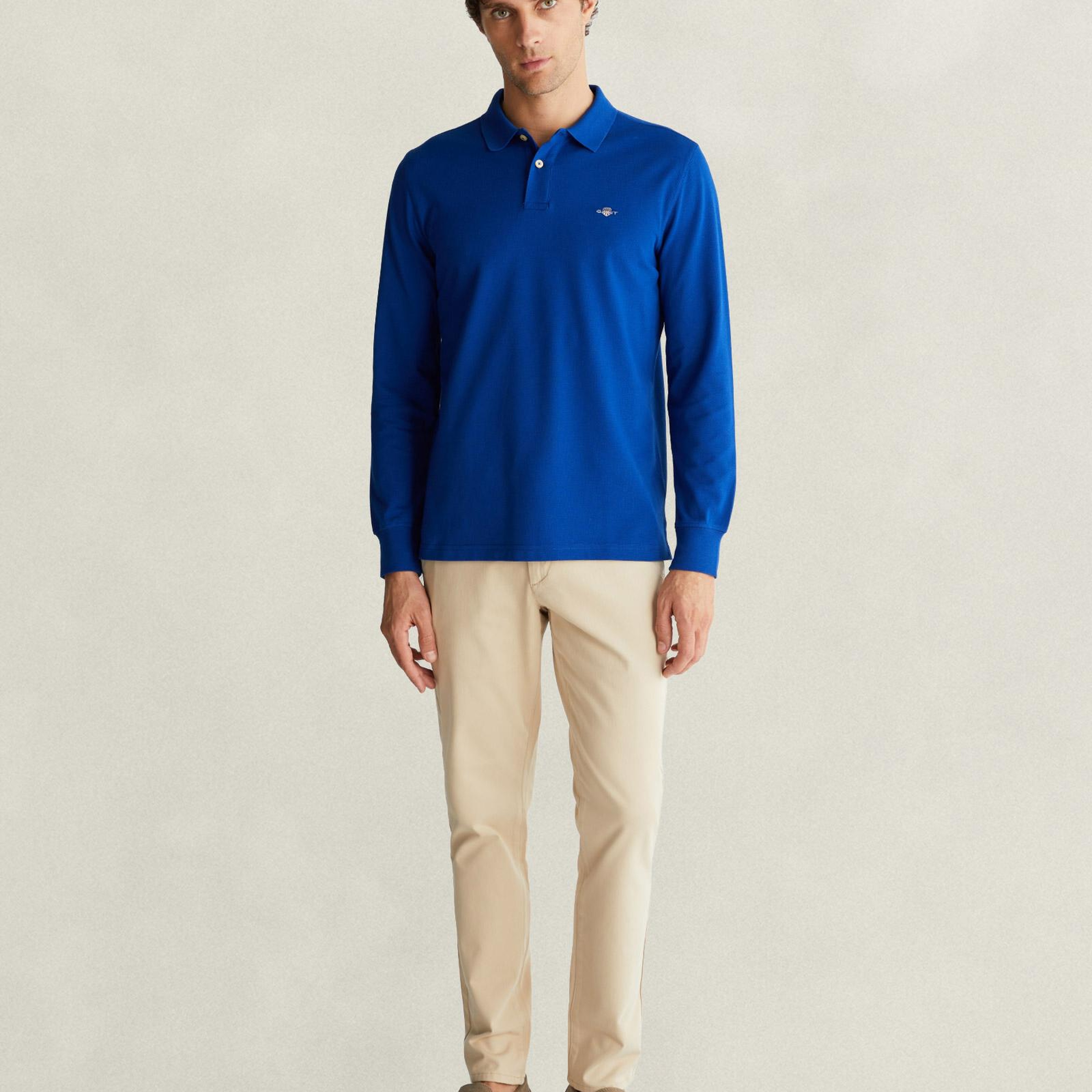 GANT Erkek Mavi Regular Fit Polo Yaka T-Shirt