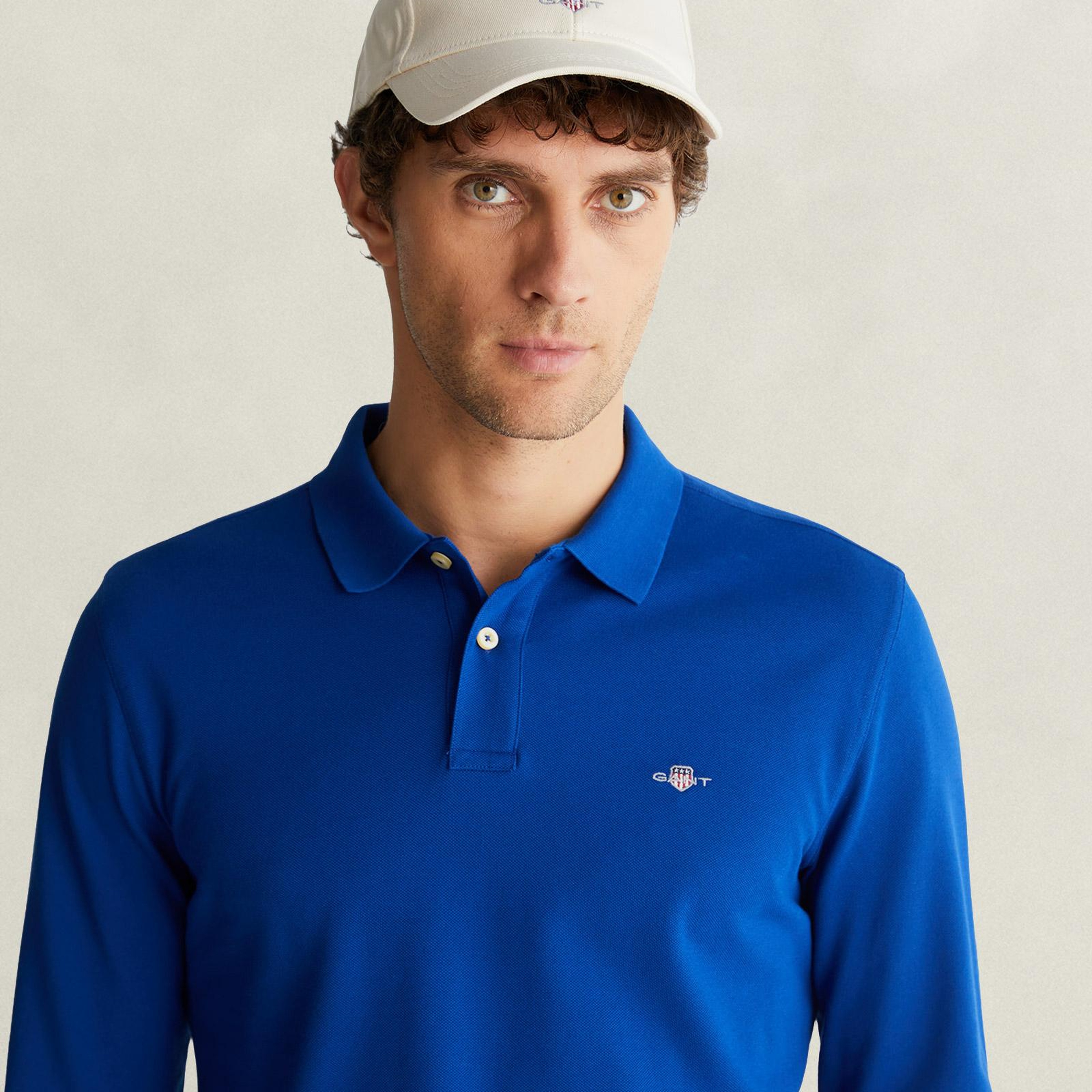 GANT Erkek Mavi Regular Fit Polo Yaka T-Shirt