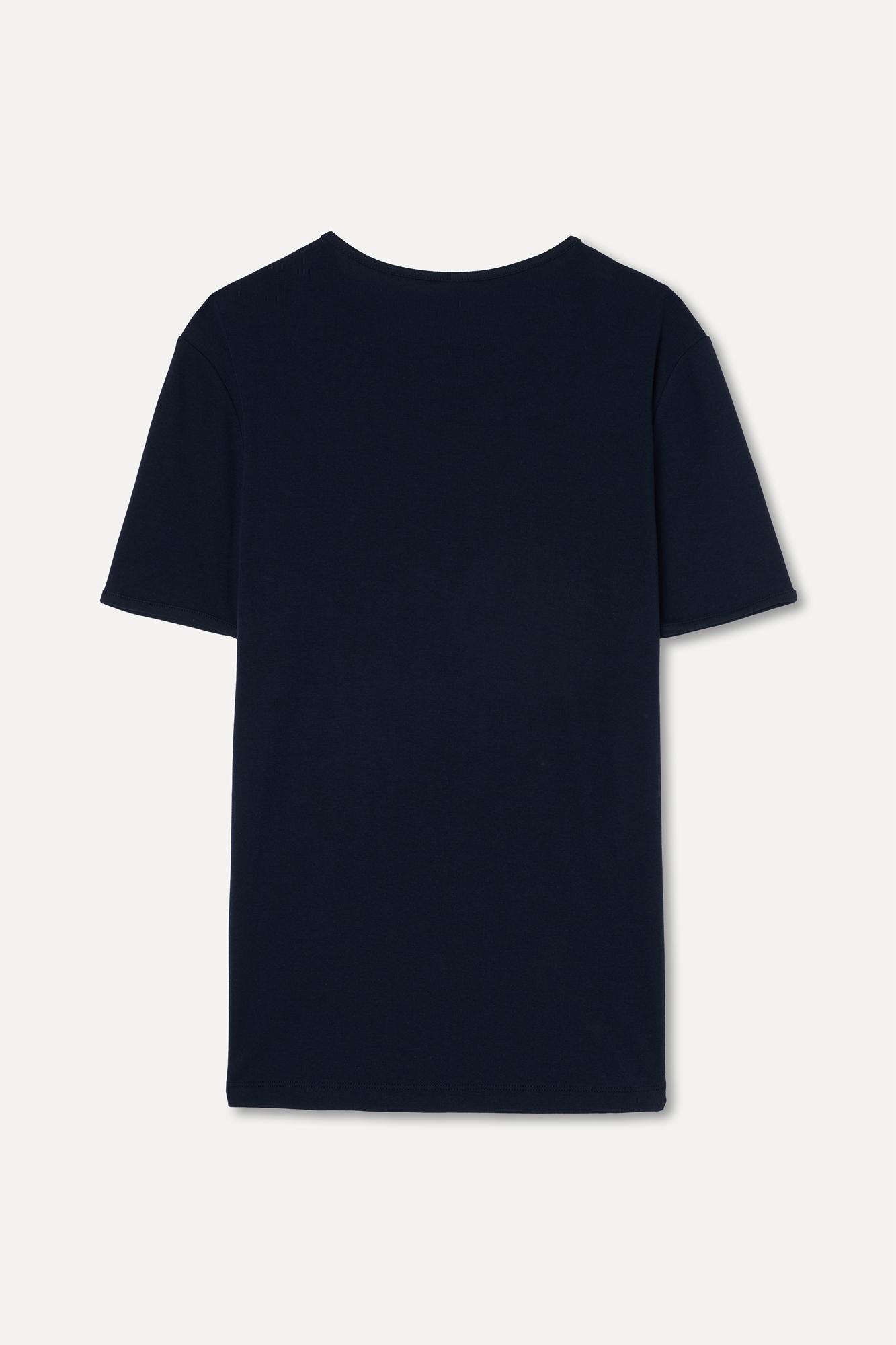 Erkek Lacivert Bisiklet Yaka T-Shirt