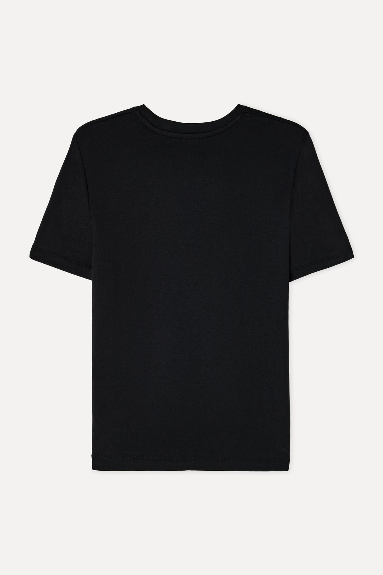 Kadın Siyah Bisiklet Yaka T-Shirt