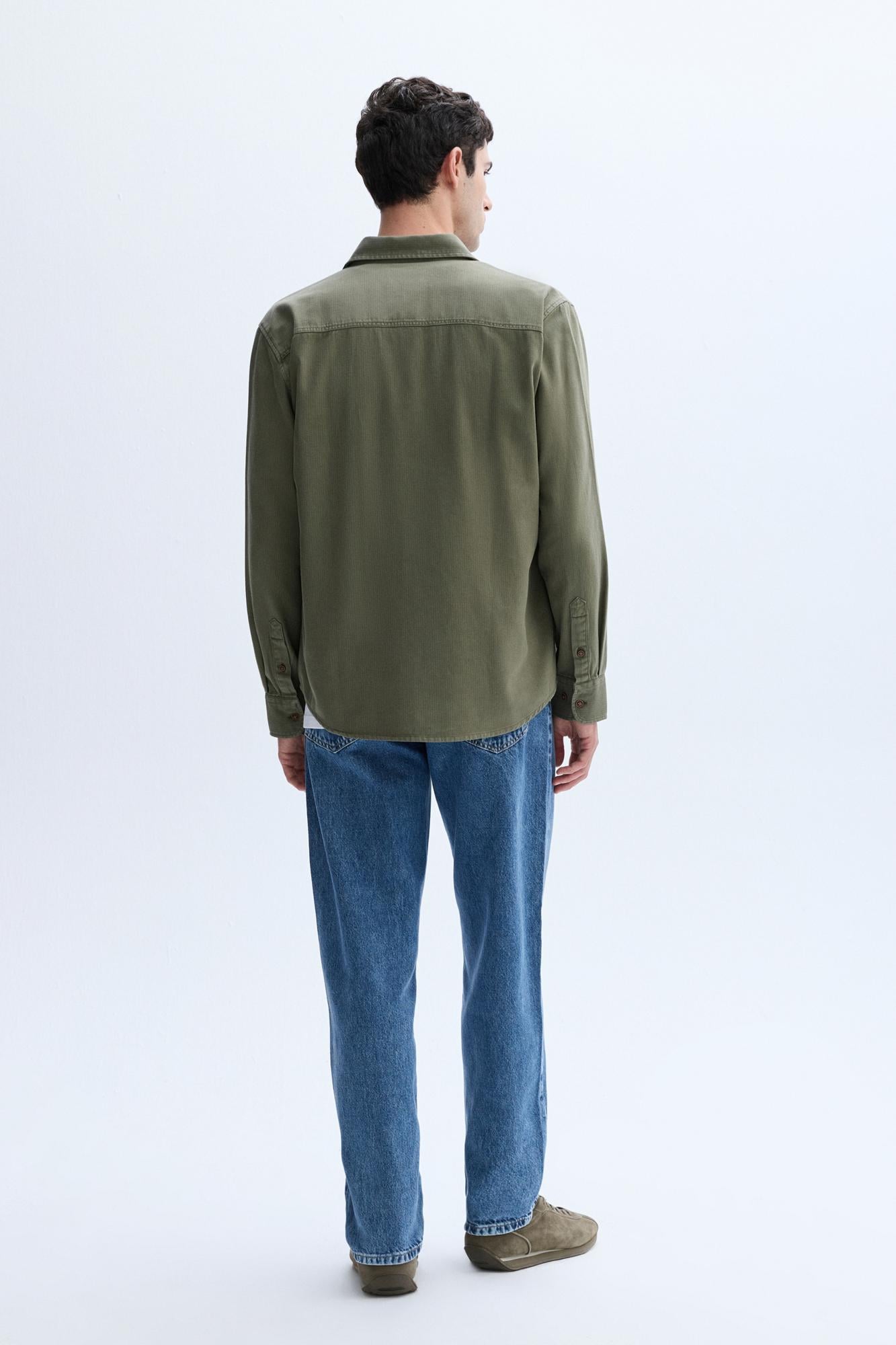 Erkek Haki Regular Fit Uzun Kollu Casual Gömlek