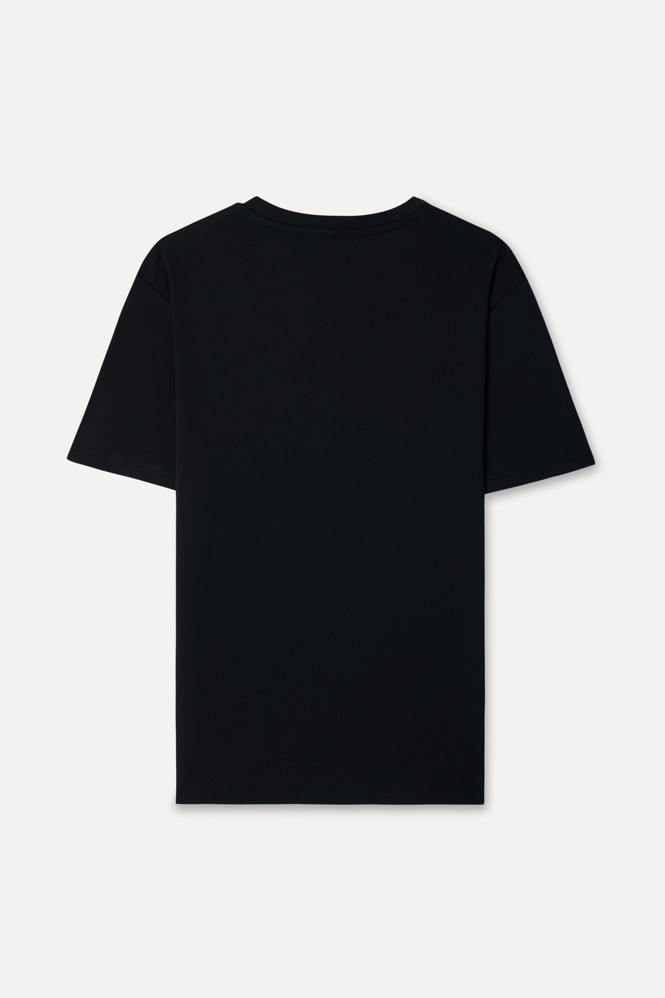 Erkek Siyah Bisiklet Yaka T-Shirt