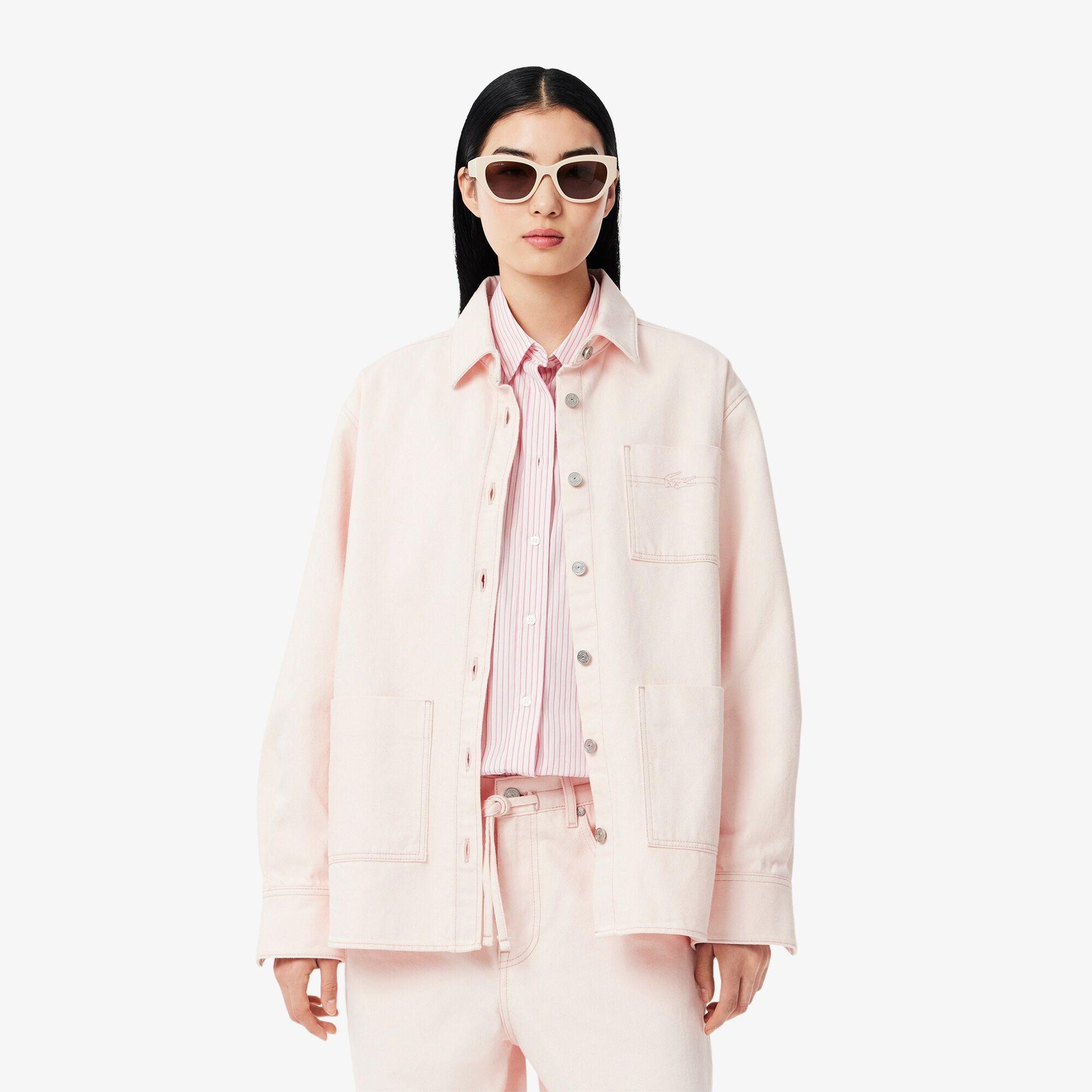 Lacoste Kadın Relaxed Fit Denim Pembe Ceket