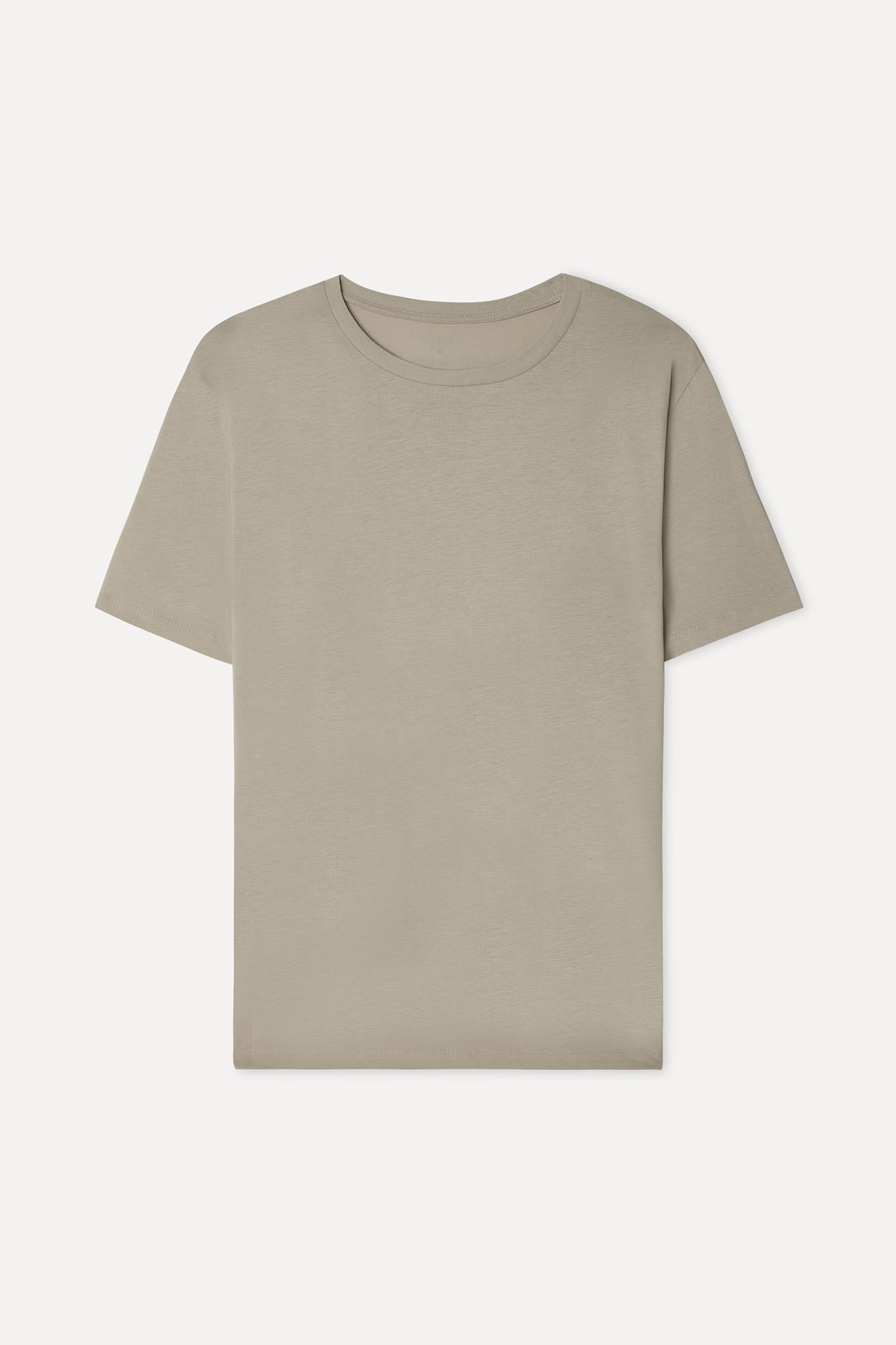 Erkek Bej Rengi Bisiklet Yaka T-Shirt