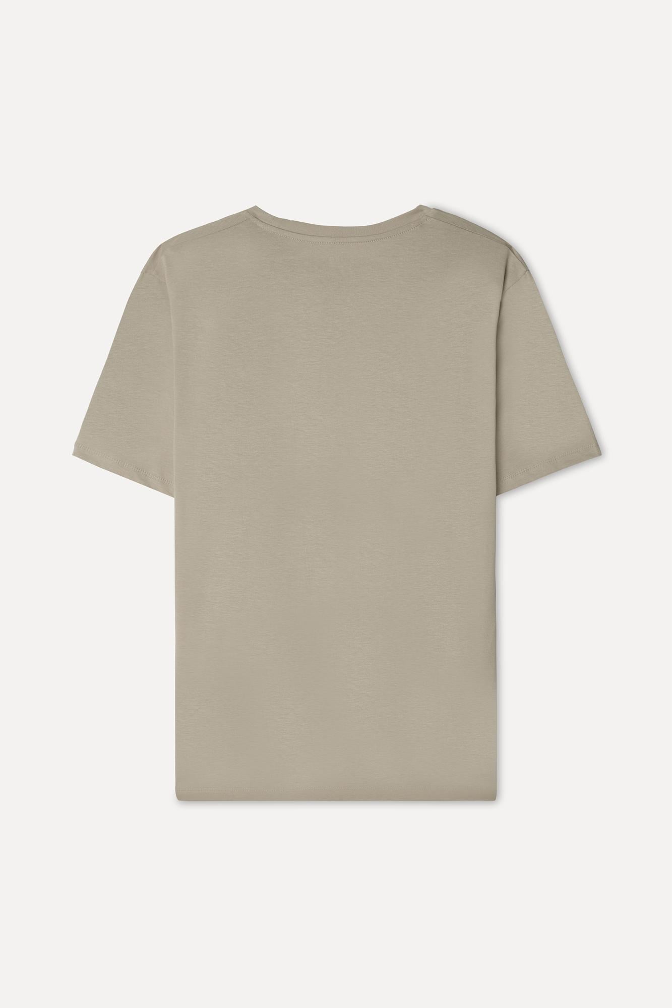 Erkek Bej Rengi Bisiklet Yaka T-Shirt