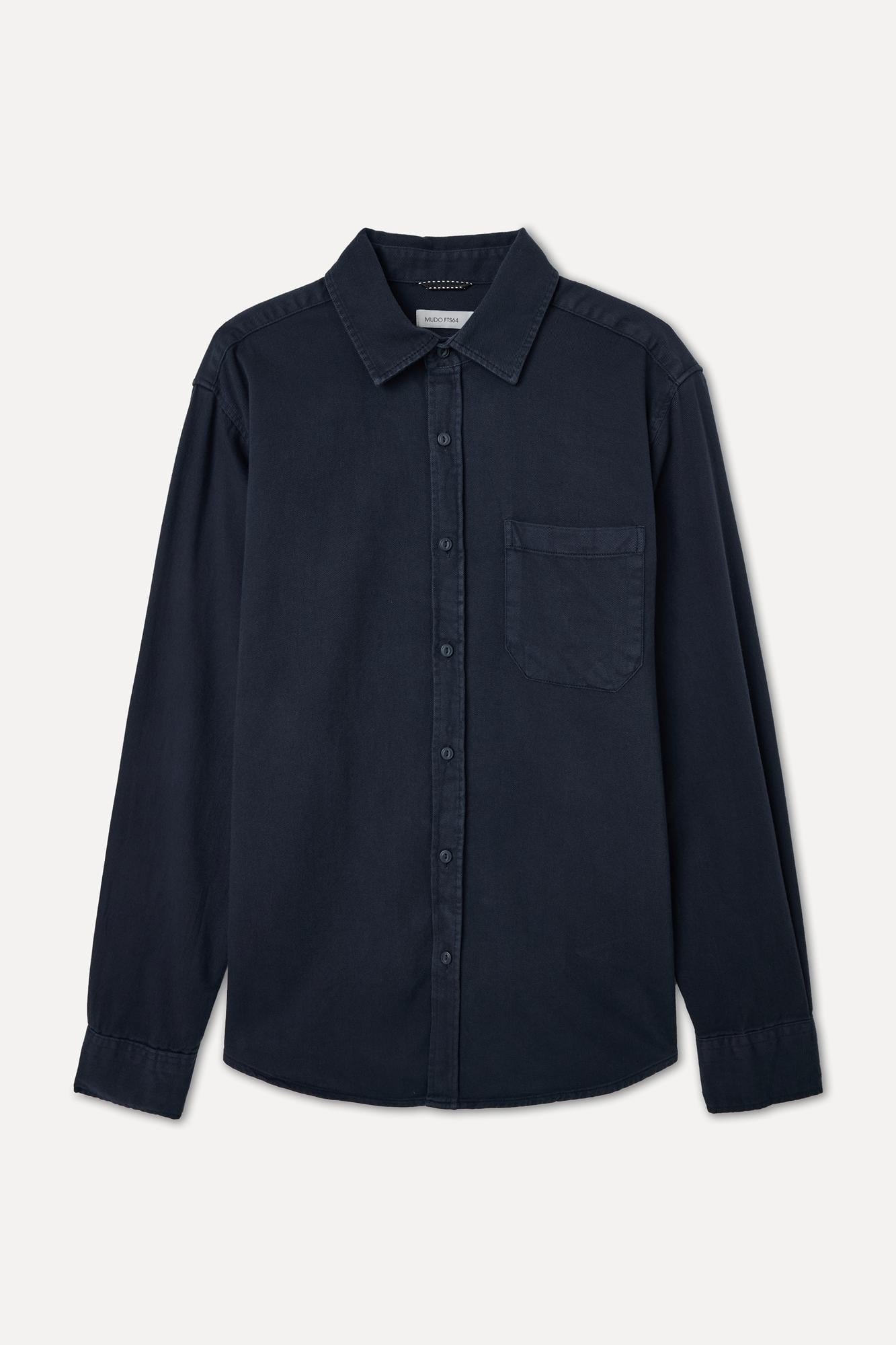 Erkek Lacivert Comfort Fit Casual Uzun Kollu Gömlek