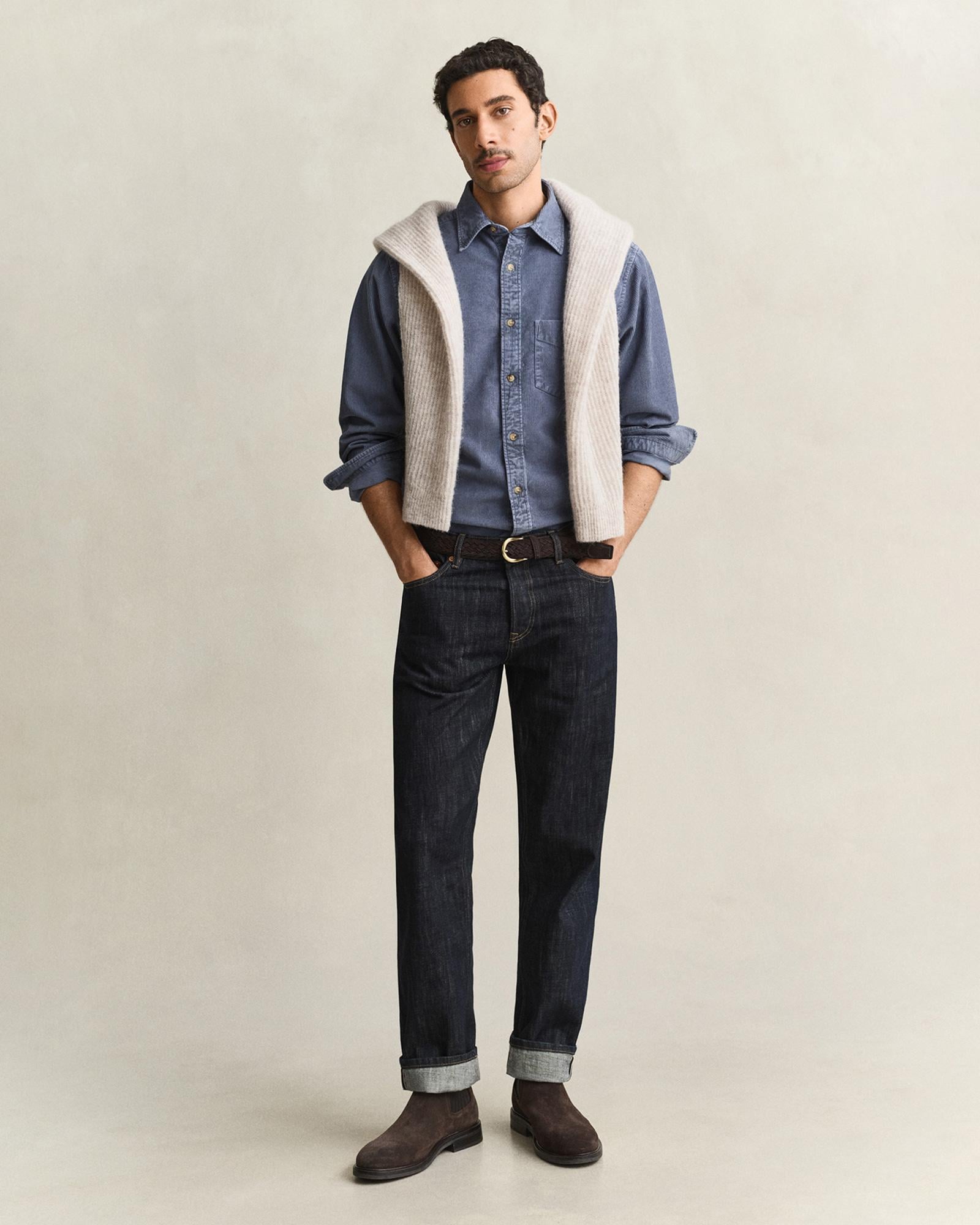 GANT Erkek Mavi Regular Fit %100 Pamuk Gömlek