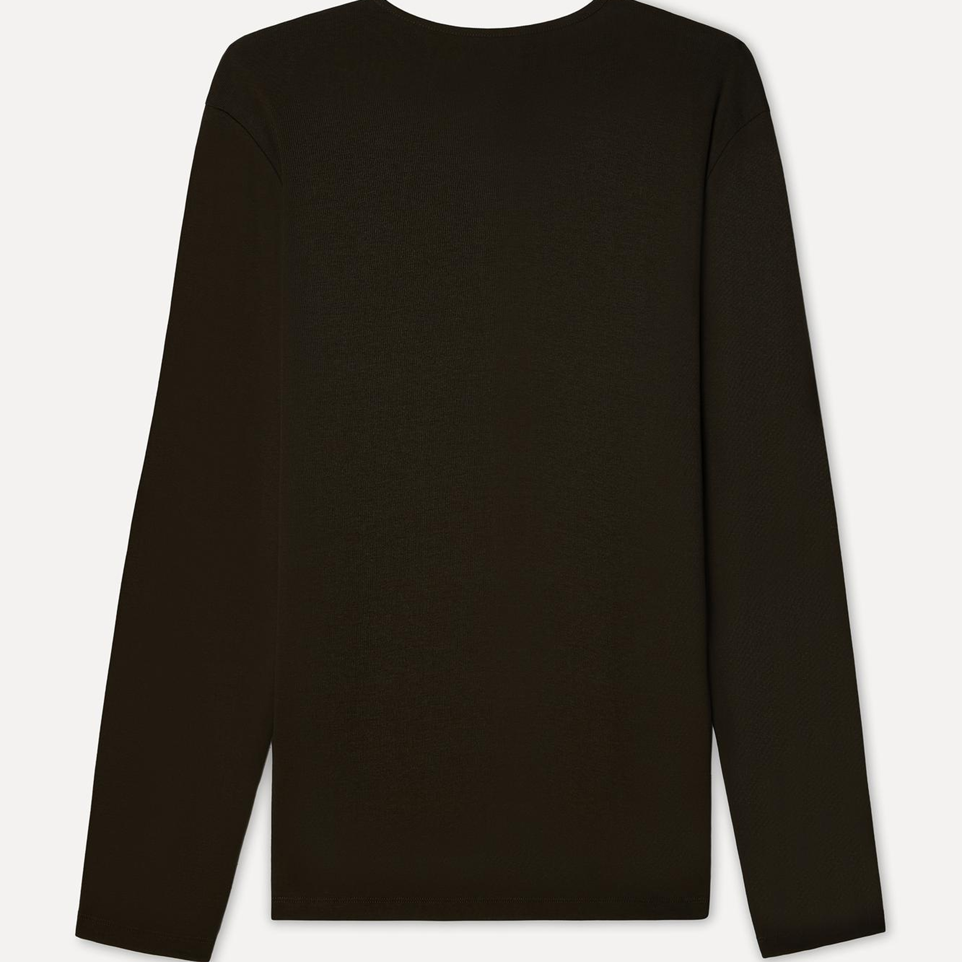 Erkek Kahverengi Bisiklet Yaka Uzun Kollu T-Shirt