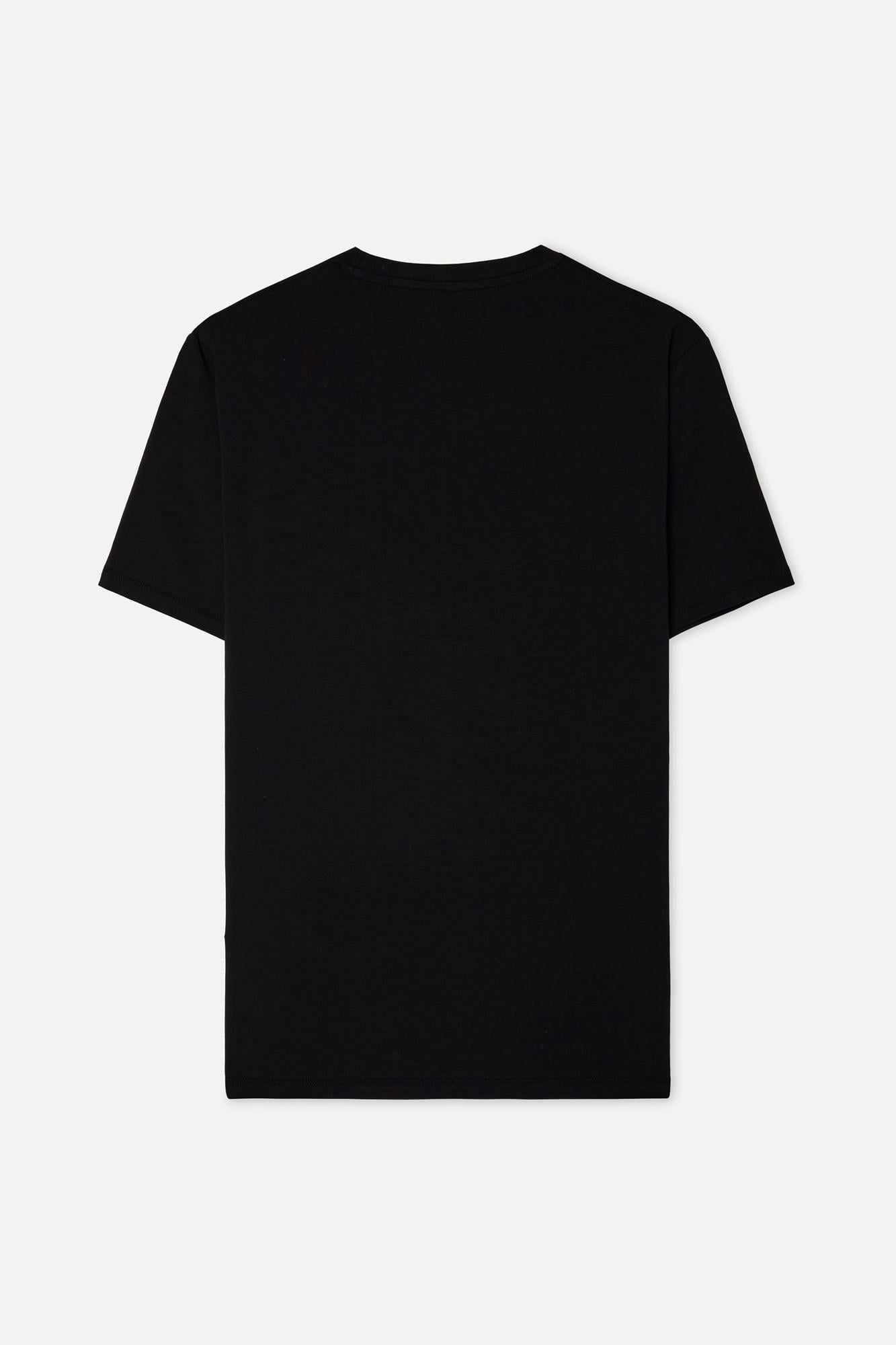 Erkek Siyah Bisiklet Yaka T-Shirt