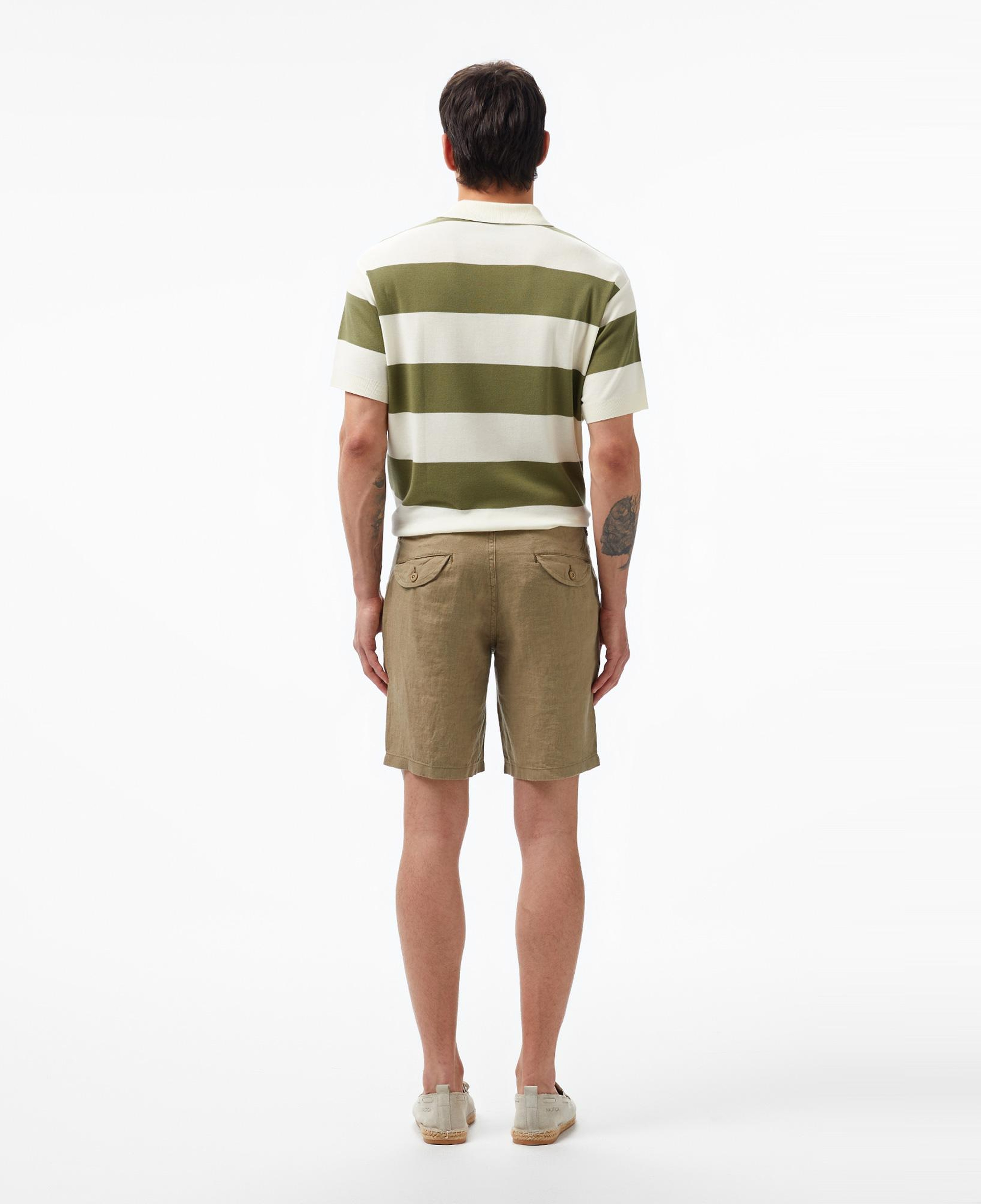 Nautica Erkek Yeşil Slim Fit Keten Şort