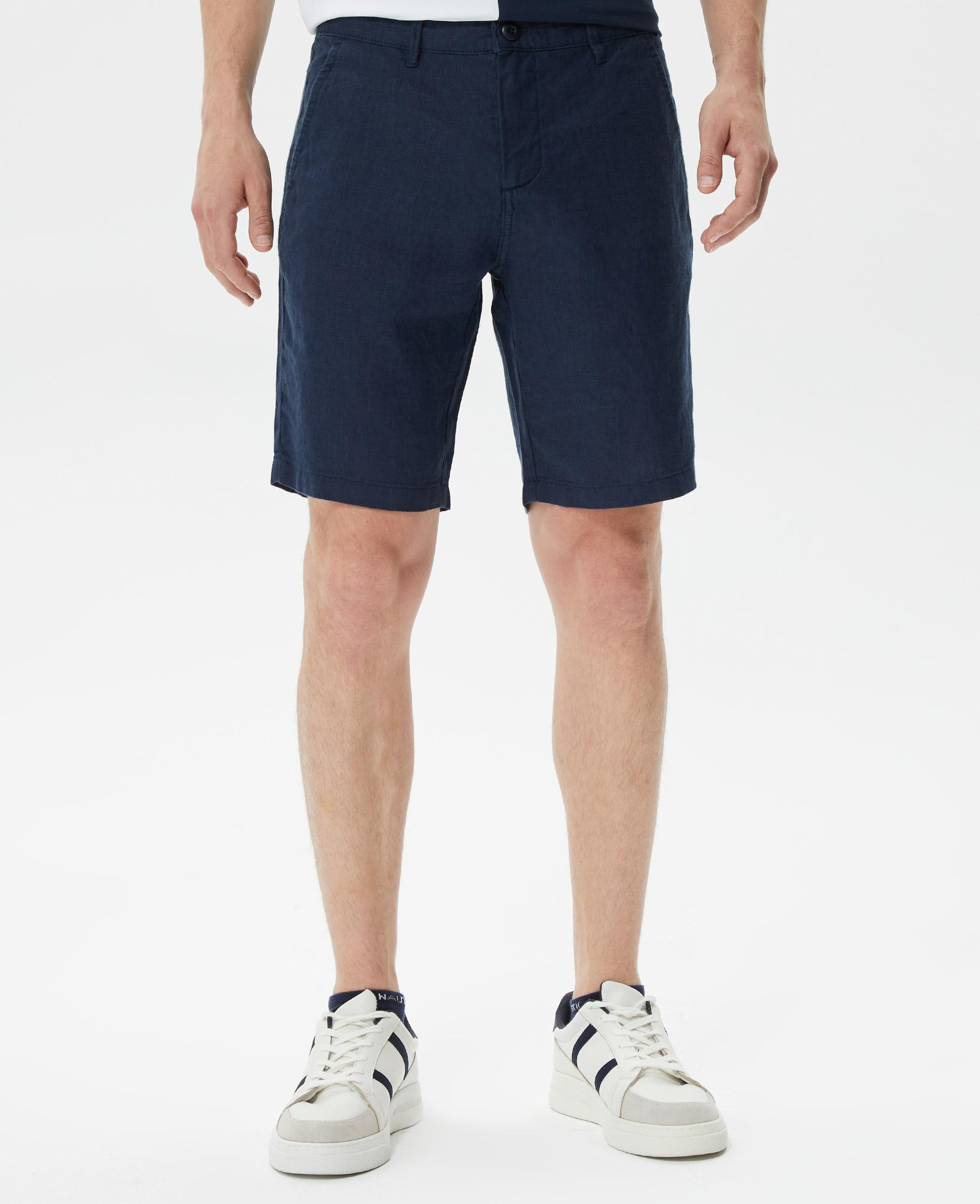 Nautica Erkek Lacivert Keten Bermuda