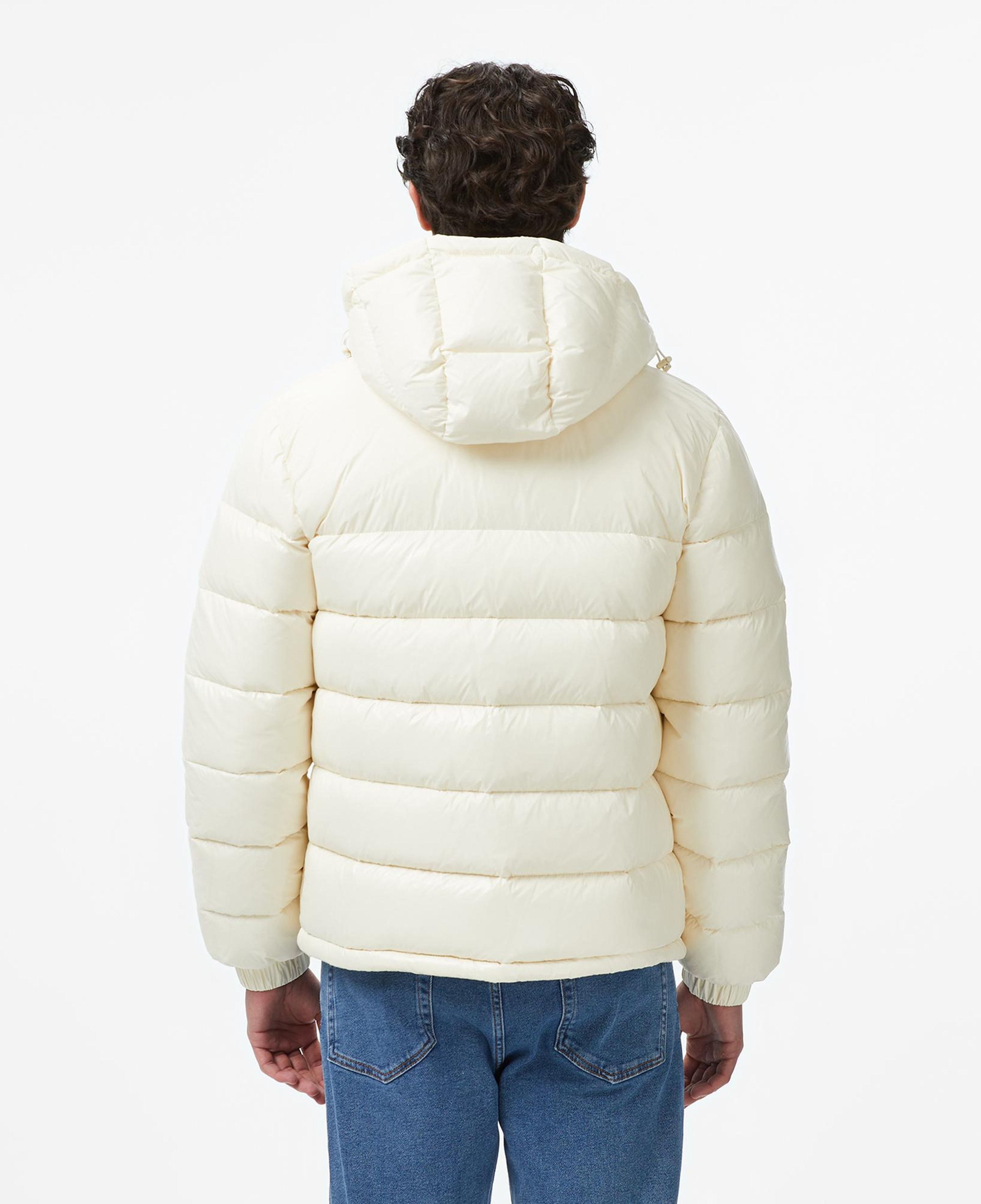 Lacoste Erkek Relaxed Fit Kapüşonlu Beyaz Mont