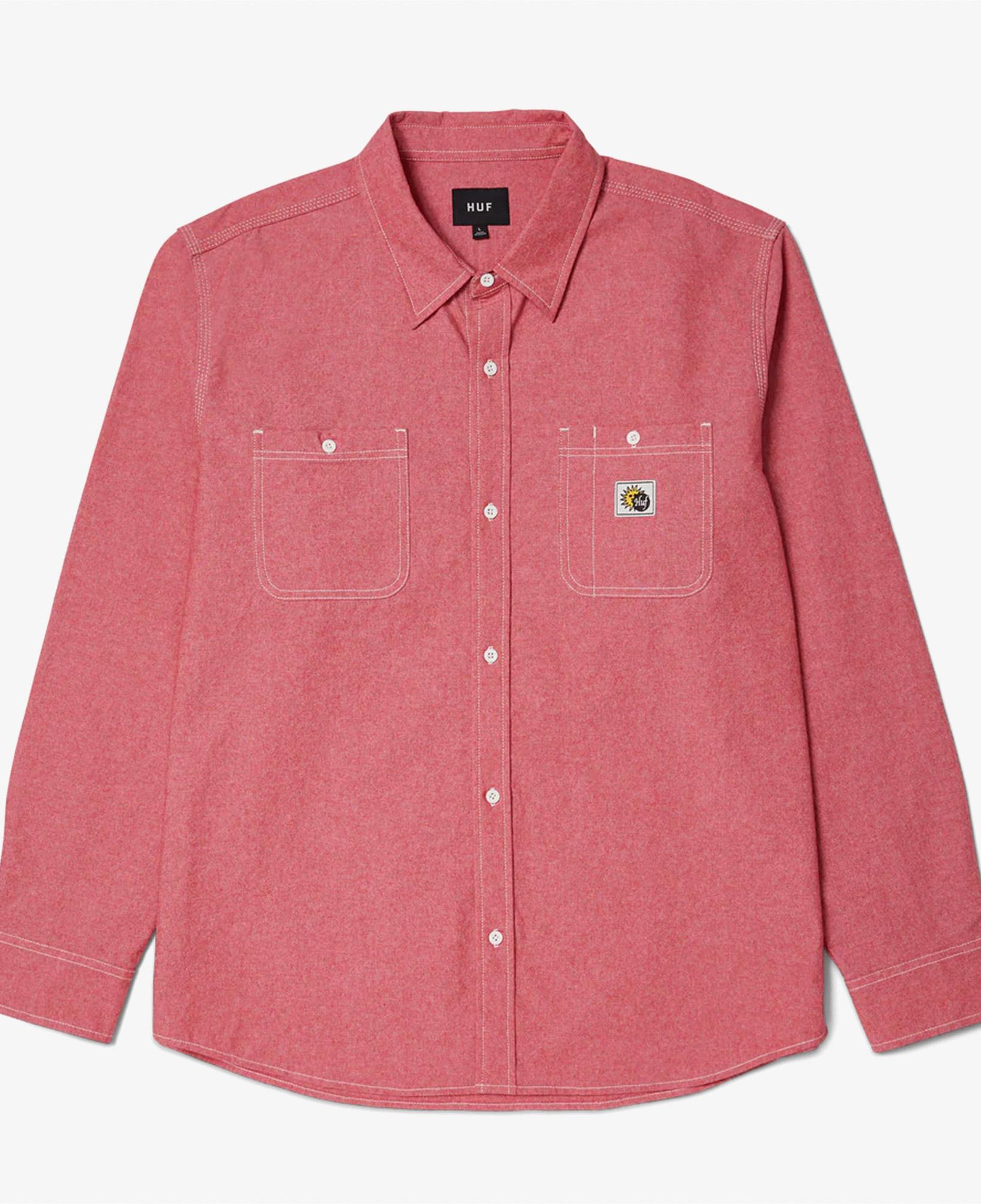 Huf Total Eclipse Chambray Erkek Kırmızı Gömlek