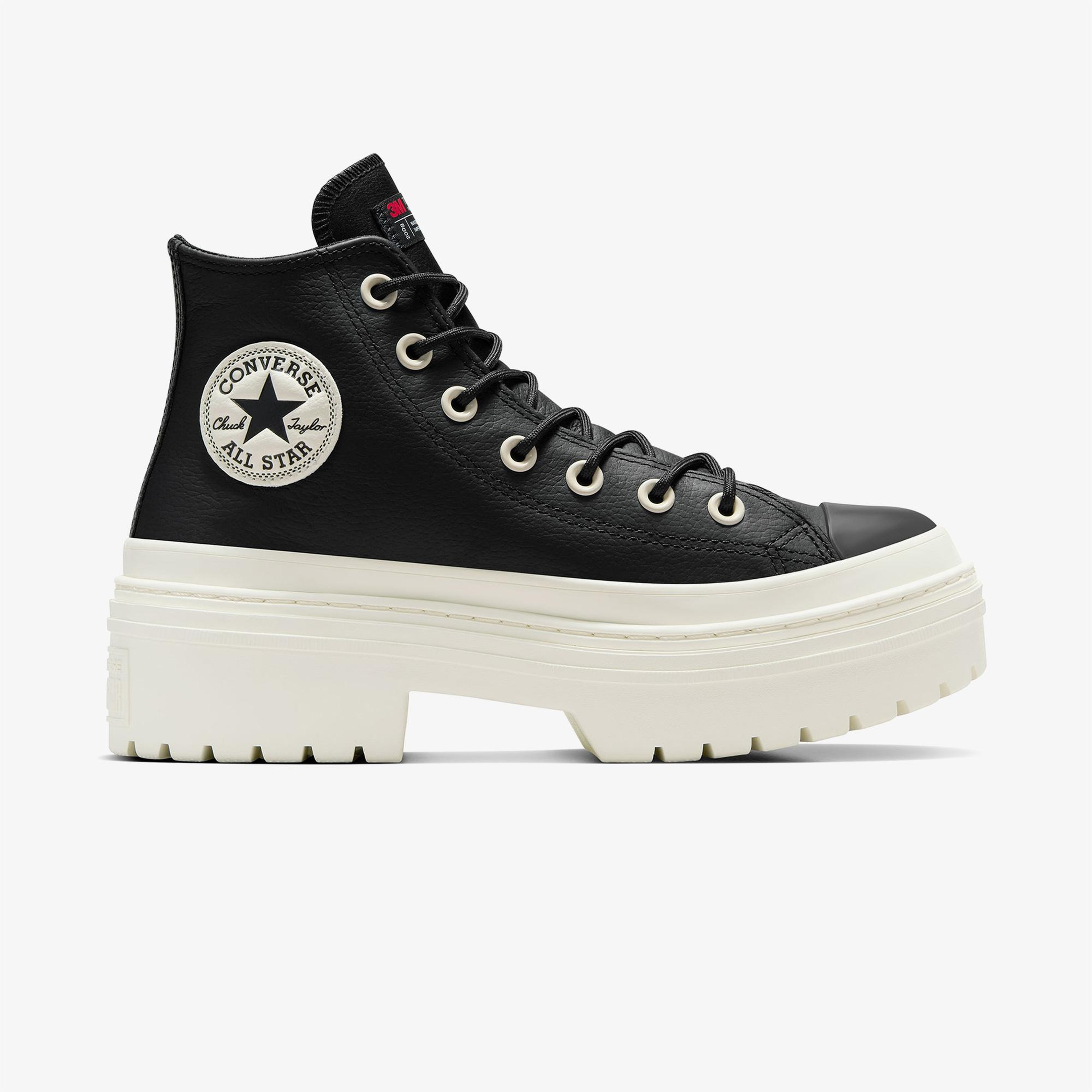 Converse Chuck Taylor All Star Lugged Heel Unisex Siyah Deri Platform Bot