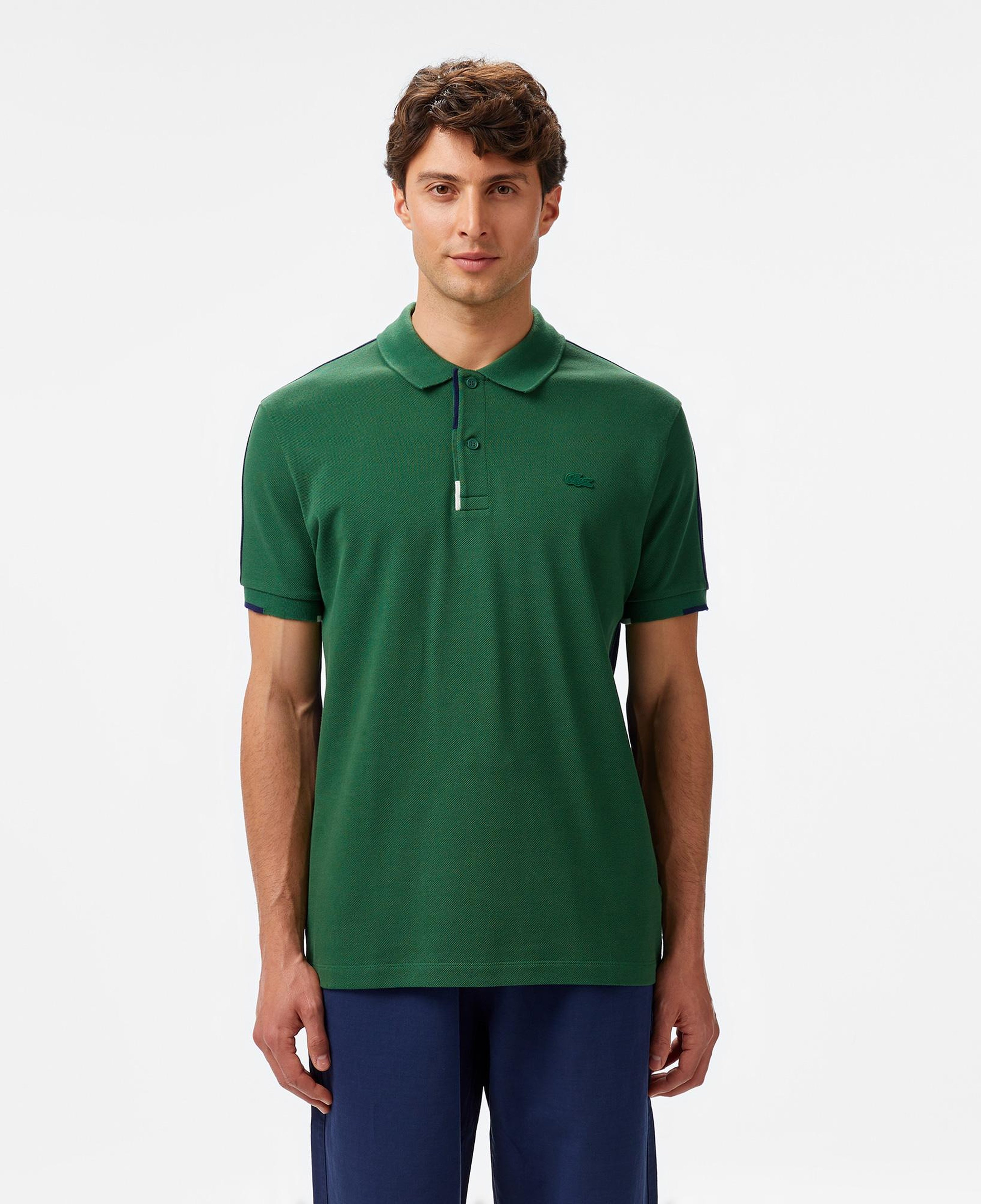 Erkek Regular Fit Renk Bloklu Yeşil Polo