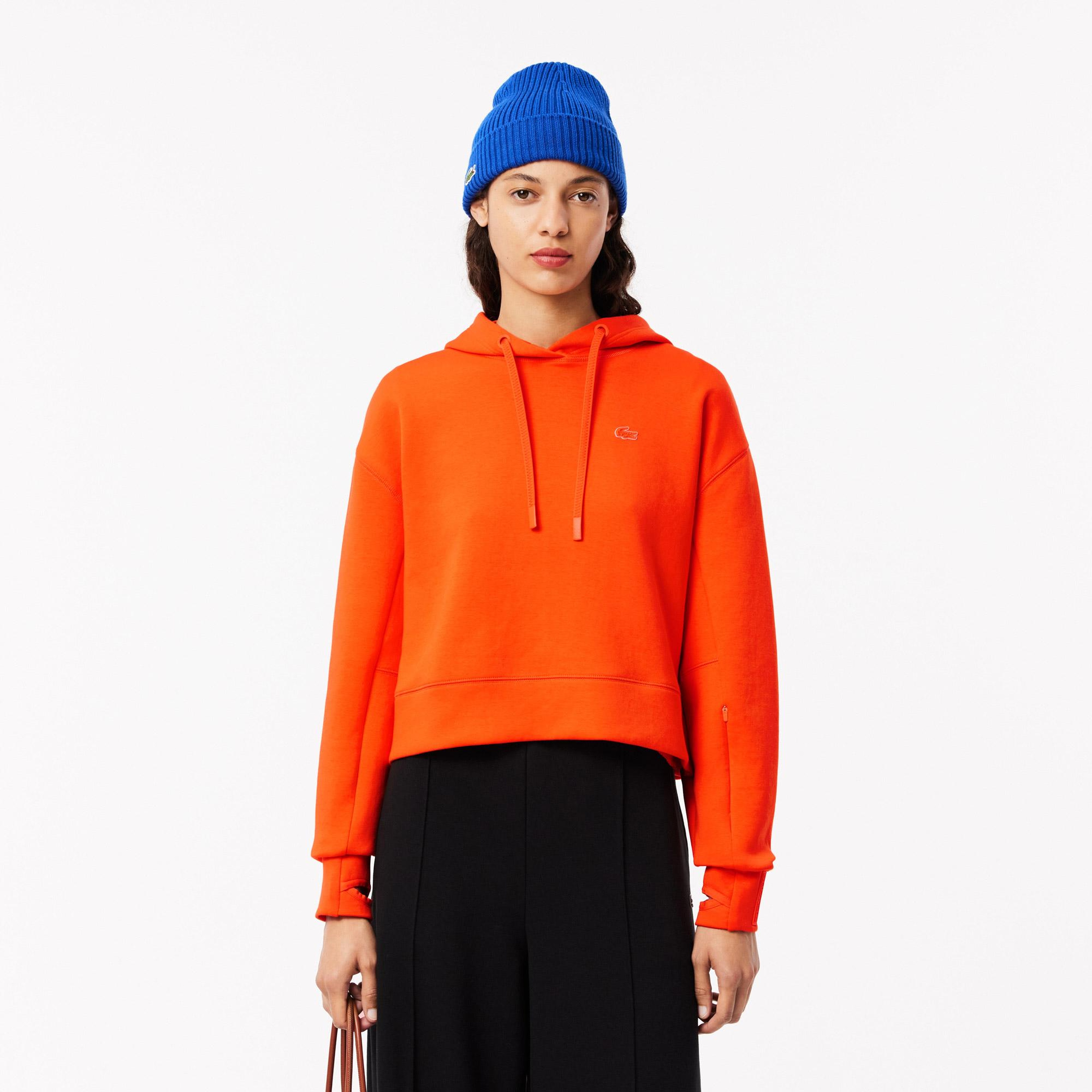 Kadın Relaxed Fit Kapüşonlu Turuncu Sweatshirt