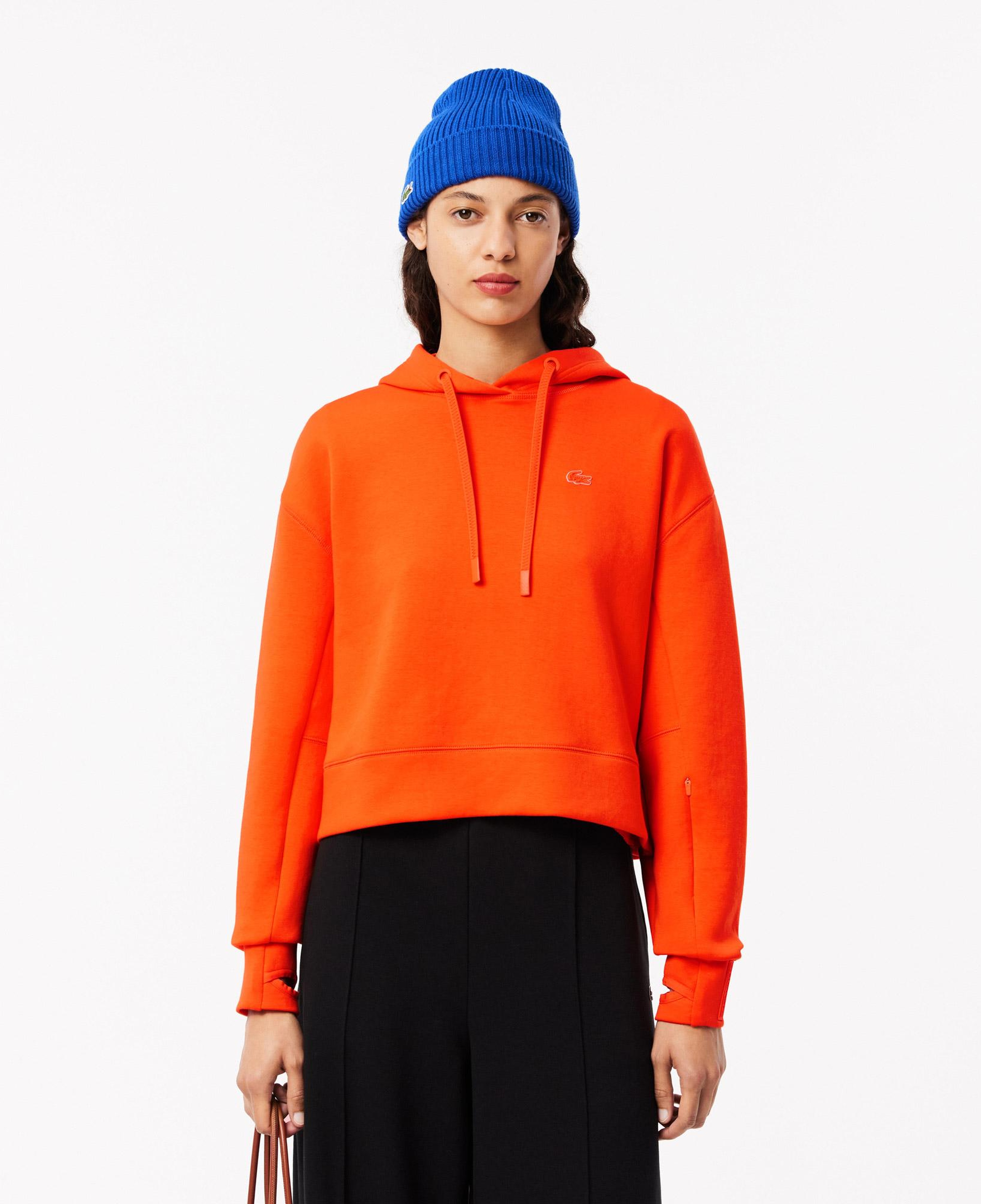 Kadın Relaxed Fit Kapüşonlu Turuncu Sweatshirt