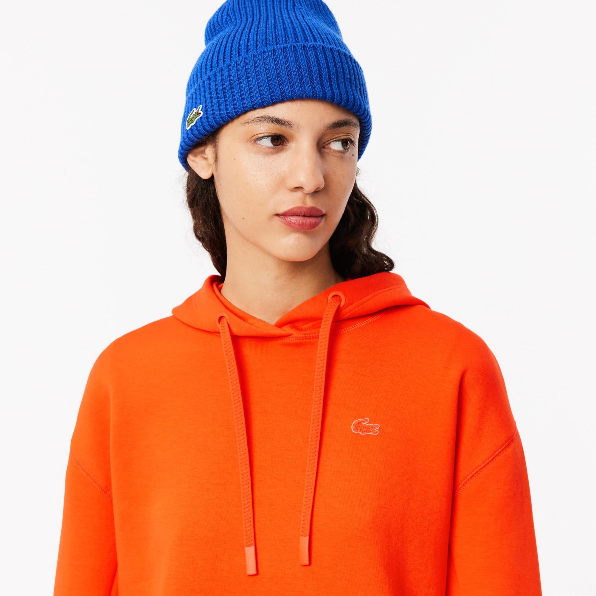 Kadın Relaxed Fit Kapüşonlu Turuncu Sweatshirt