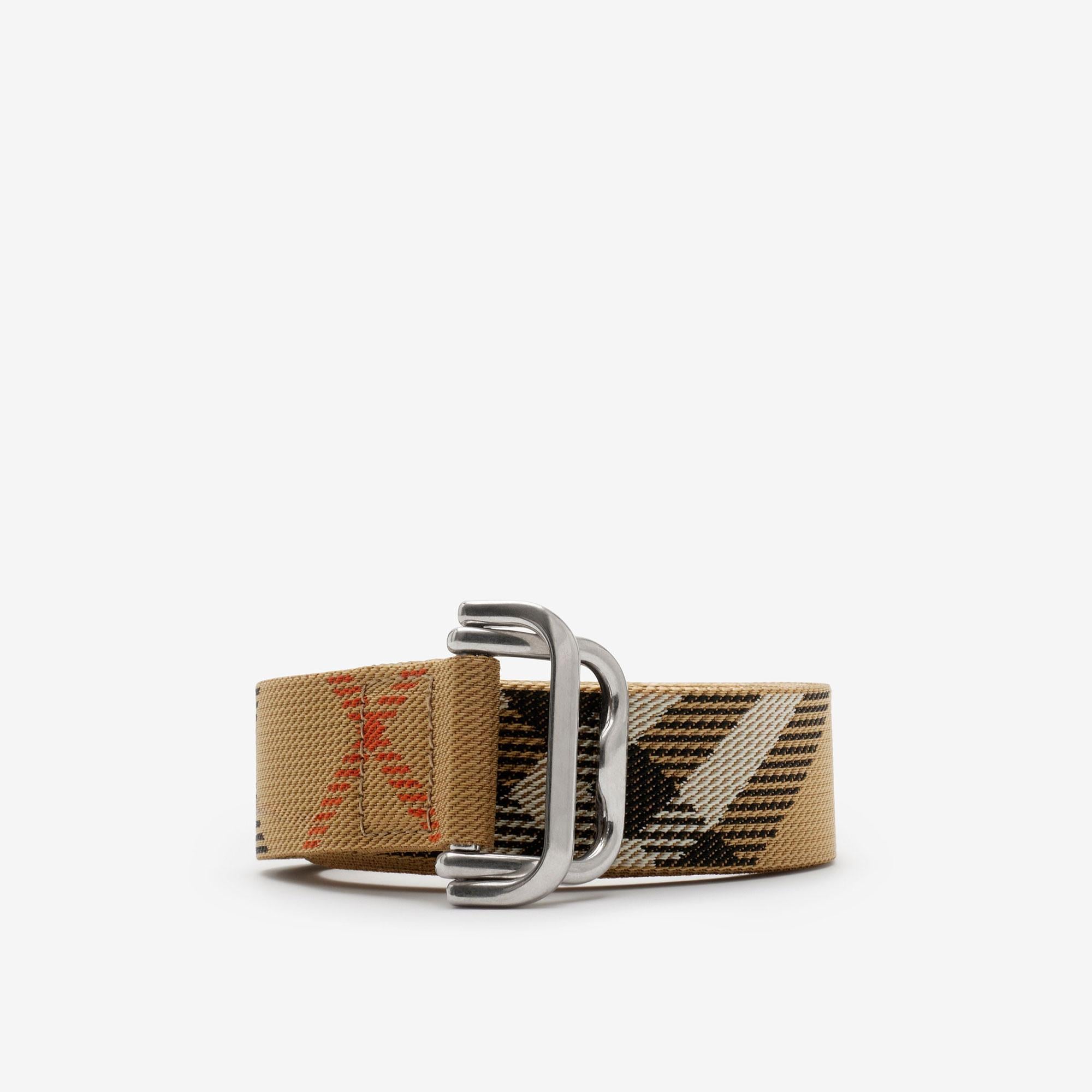 Burberry Check Webbing Erkek Bej Kemer