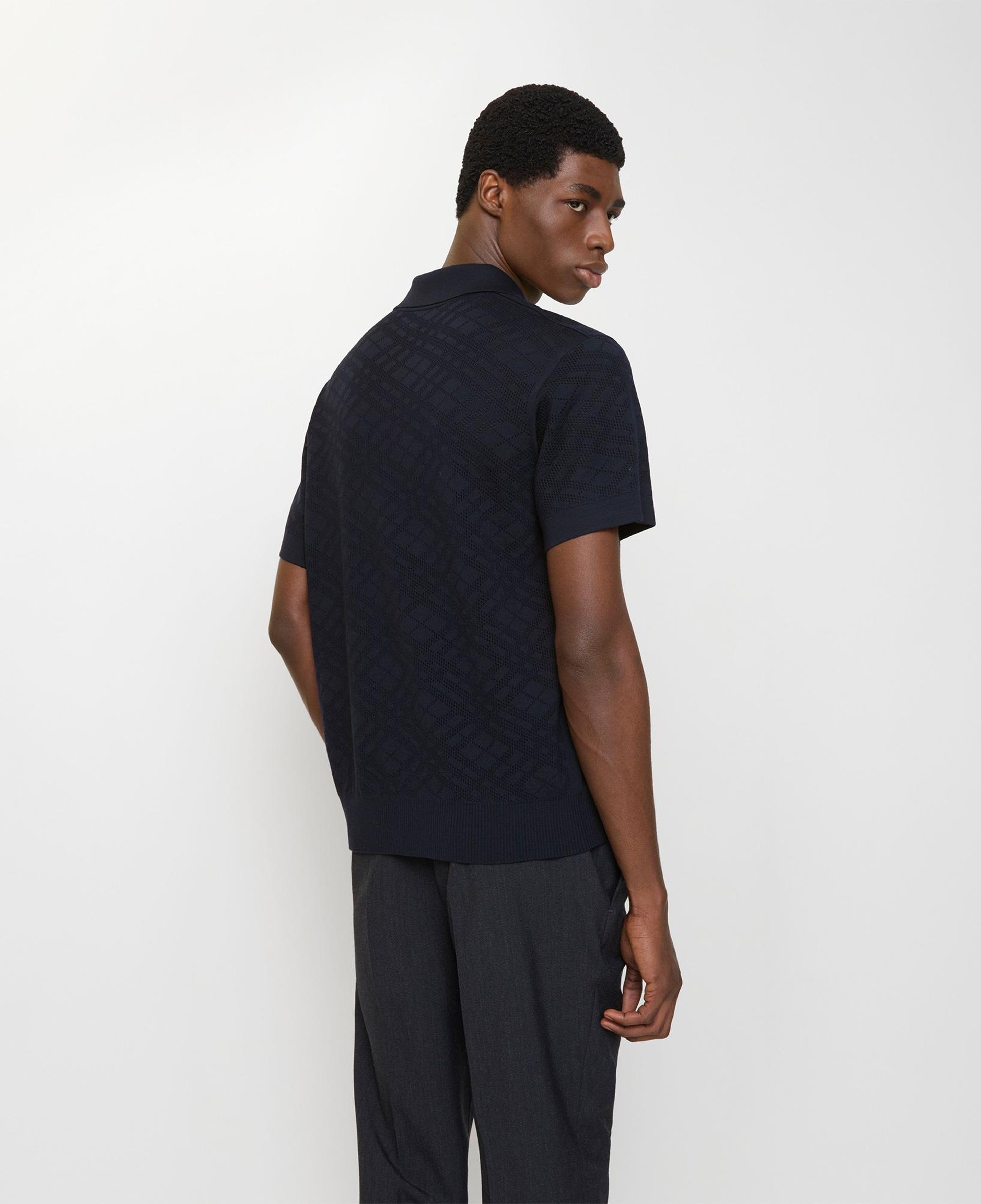Burberry Check Wool Erkek Lacivert Polo