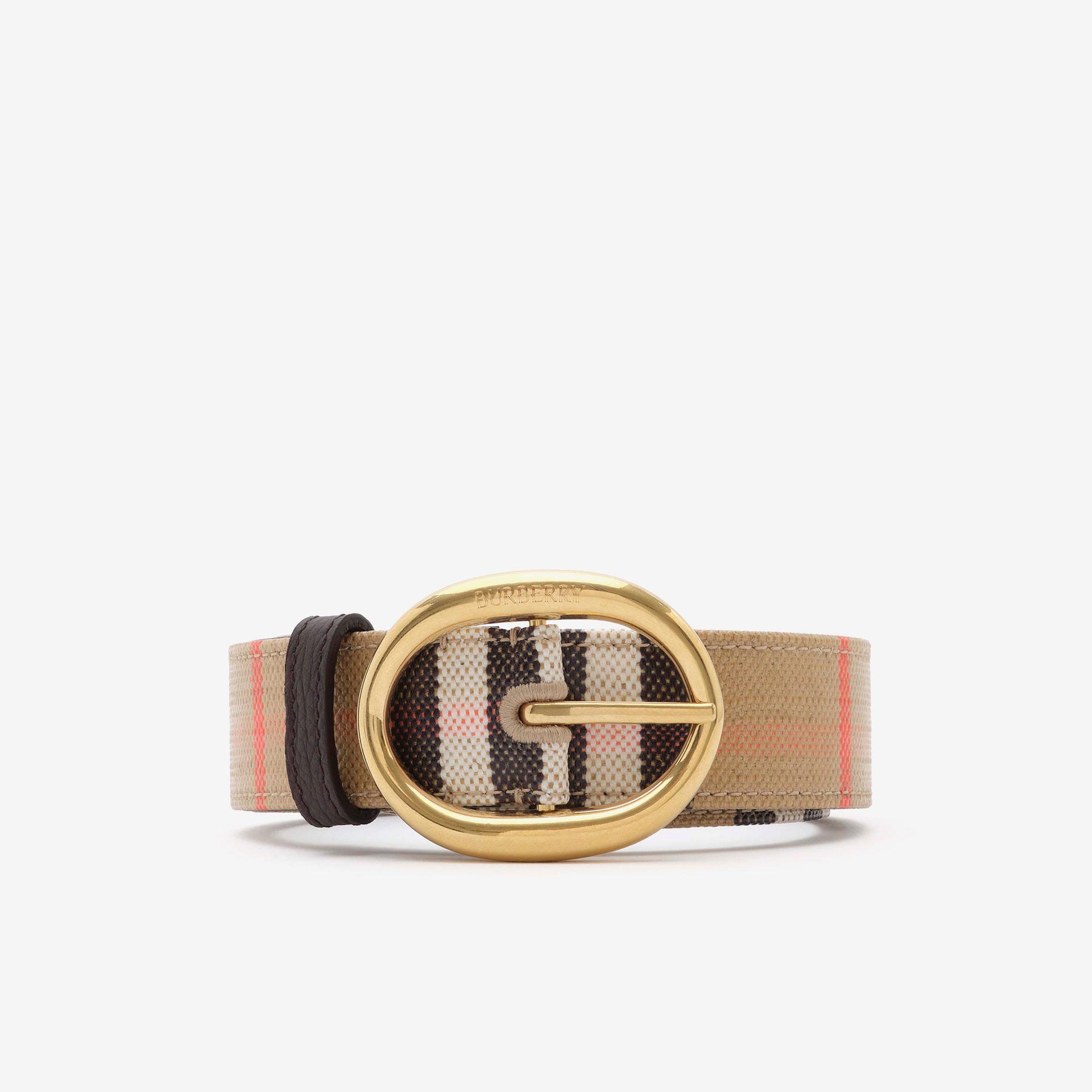 Burberry Reversible Check Bloomsbury Kadın Bej Keten Kemer