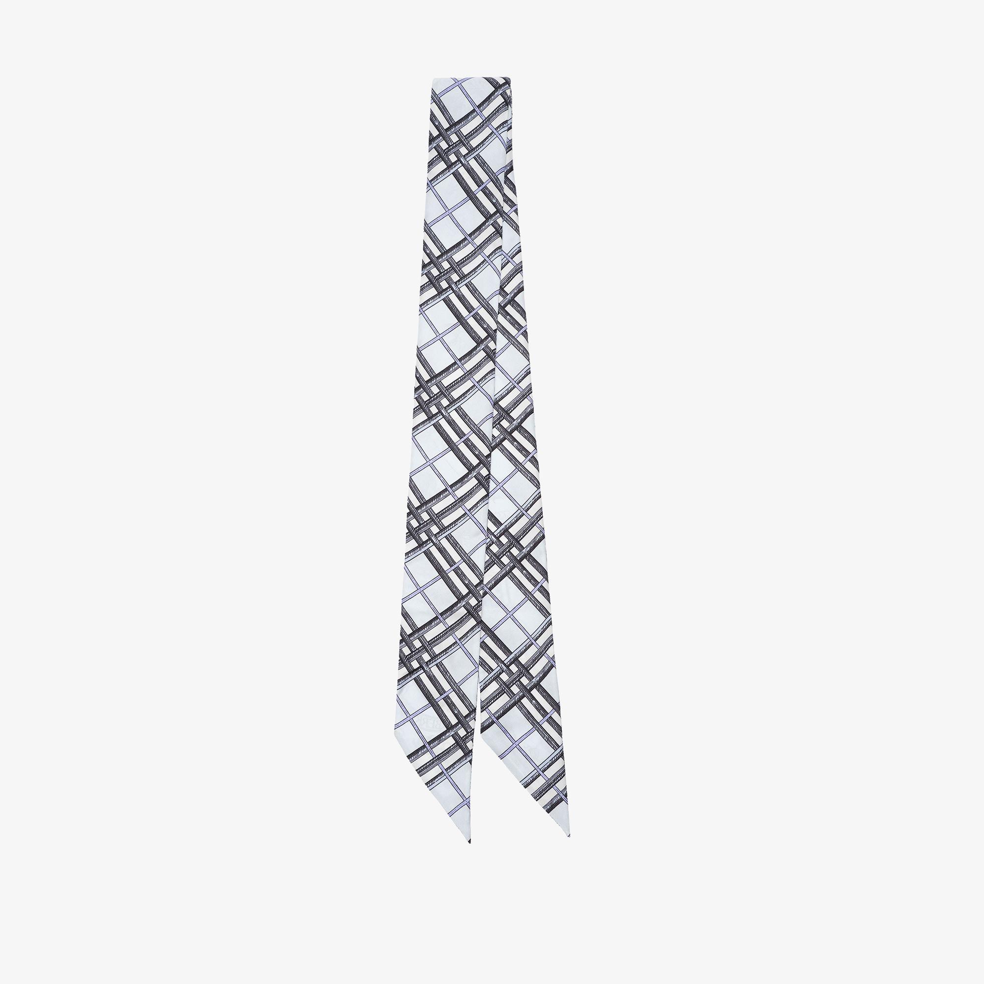 Burberry Skinny Reversible Etched Knight Silk Kadın Mavi Eşarp