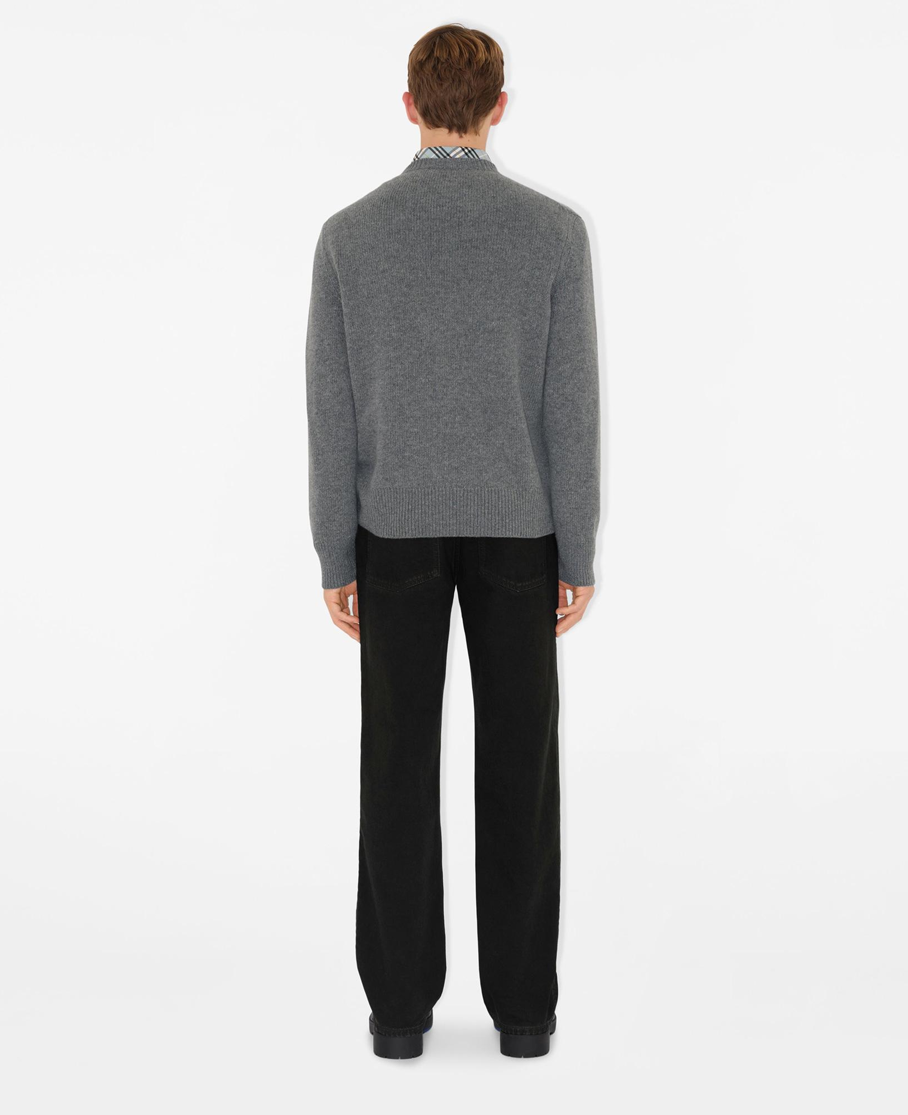 Burberry Pai Wool Cashmere Erkek Gri Kazak