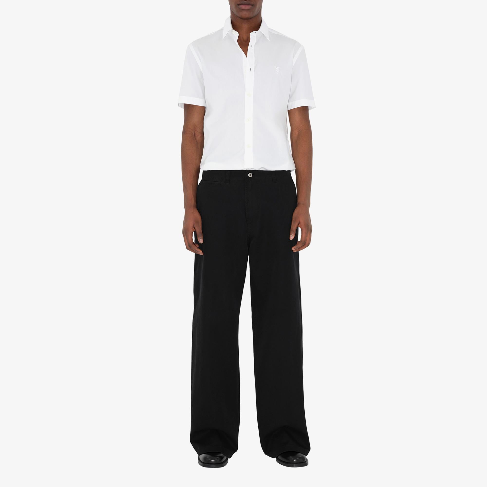 Burberry Sherwood Stretch Cotton Erkek Beyaz Gömlek