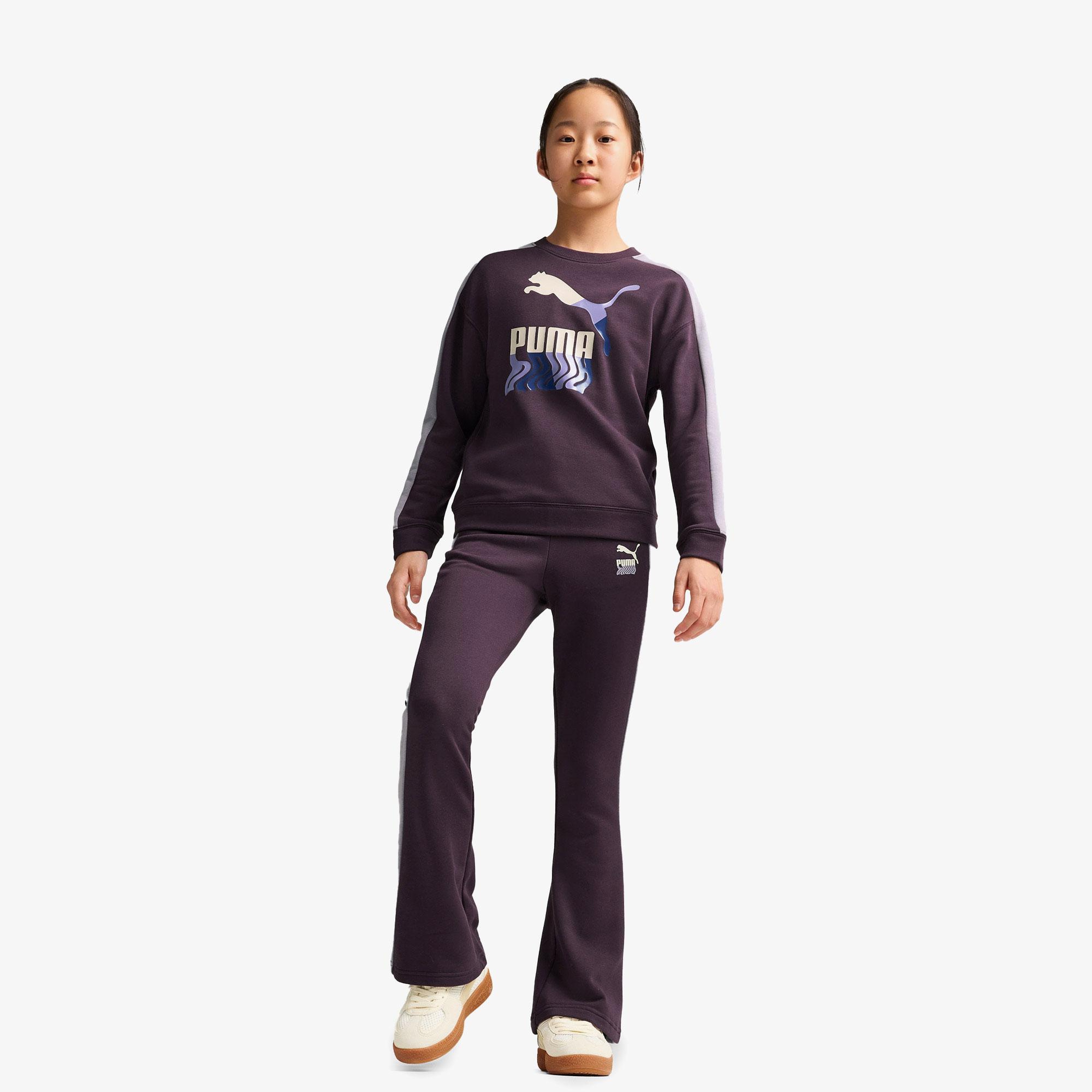 Puma T7 Crew Tr Çocuk Mor Sweatshirt