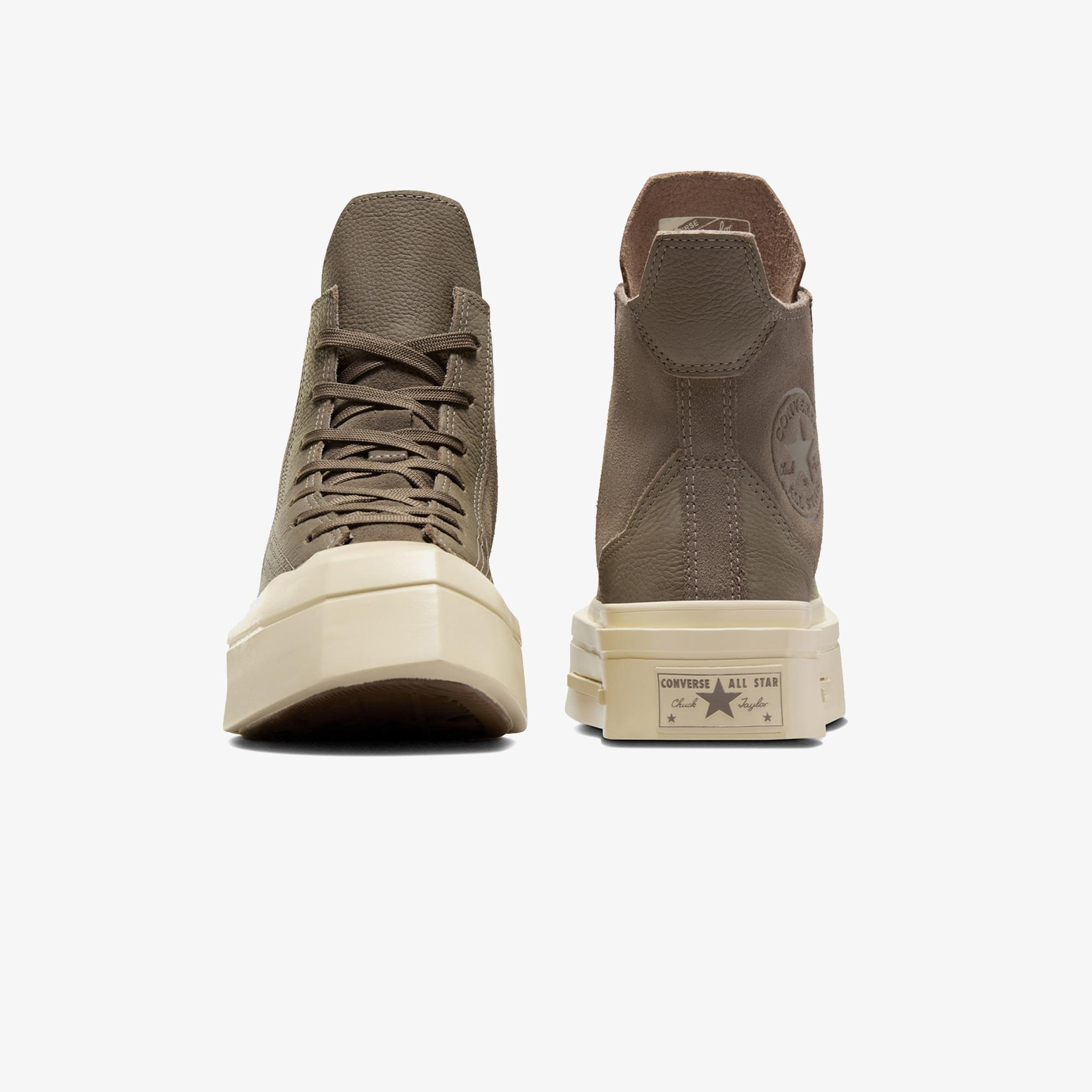 Converse Chuck 70 De Luxe Squared Unisex Haki Deri Platform Sneaker