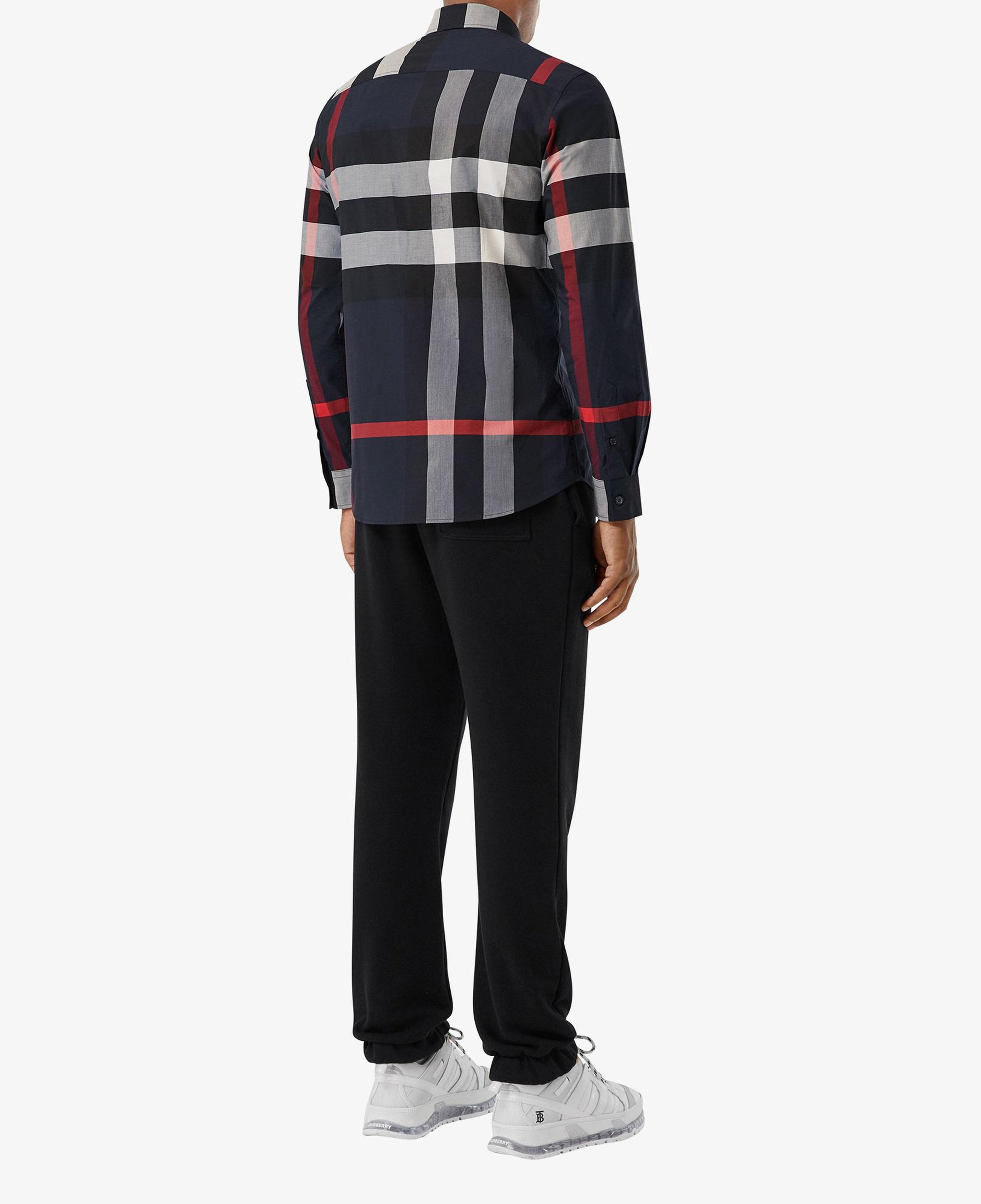 Burberry Somerton Stretch Cotton Poplin Erkek Lacivert Gömlek