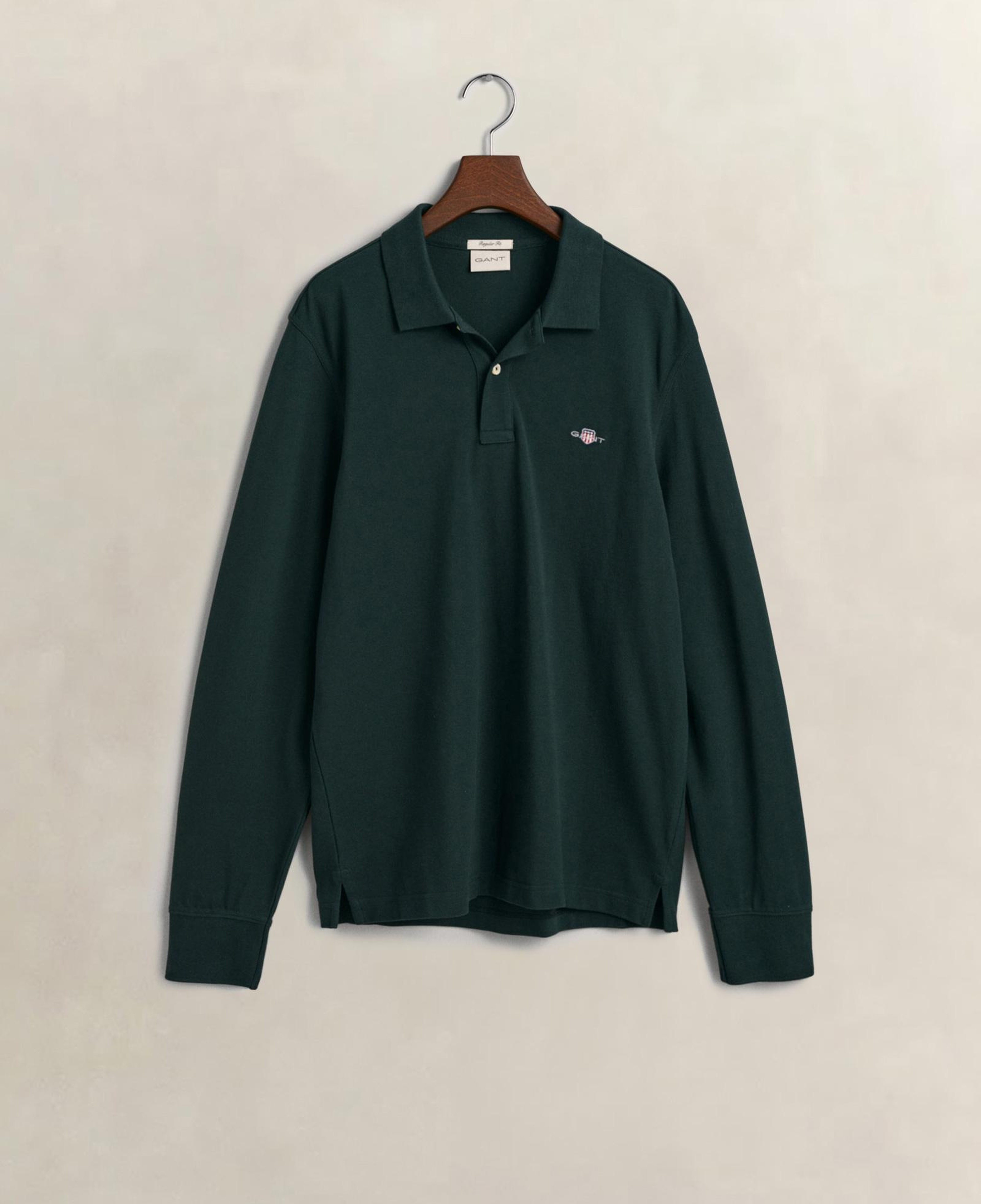 GANT Erkek Yeşil Regular Fit Uzun Kollu Polo