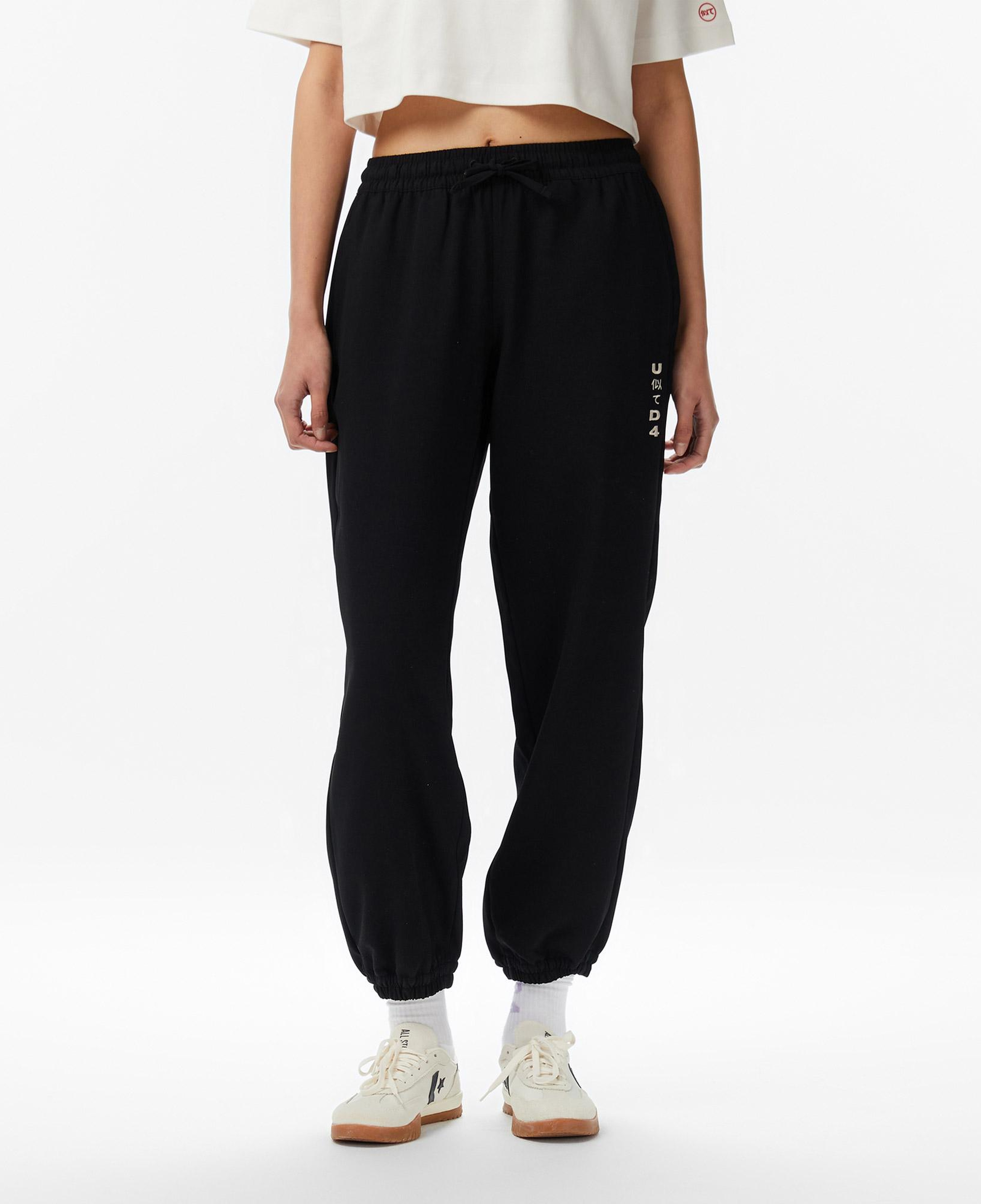 UNITED4 Regular Fit Kadın Siyah Eşofman Altı