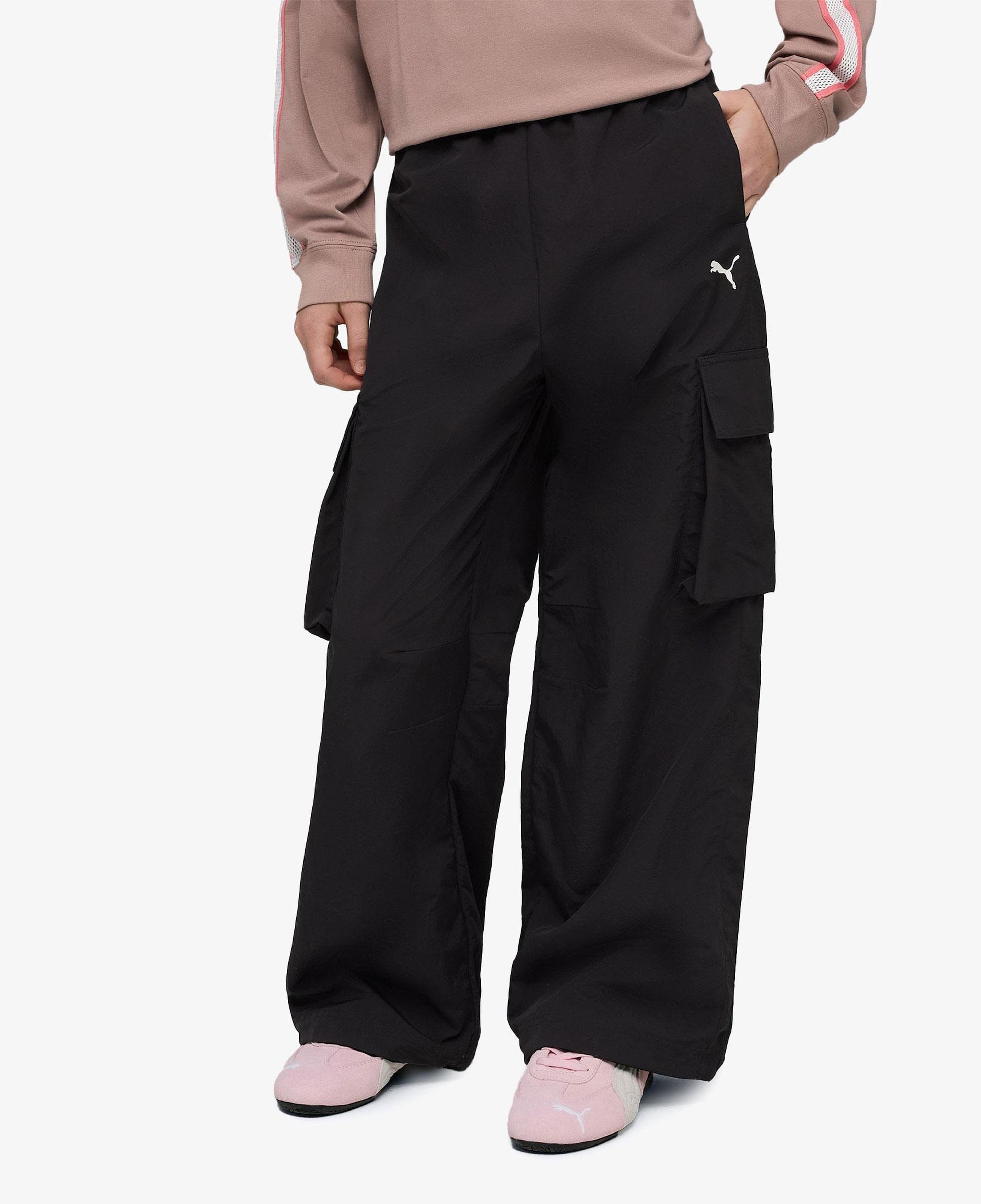Puma Relaxed Woven Cargo Çocuk Siyah Pantolon