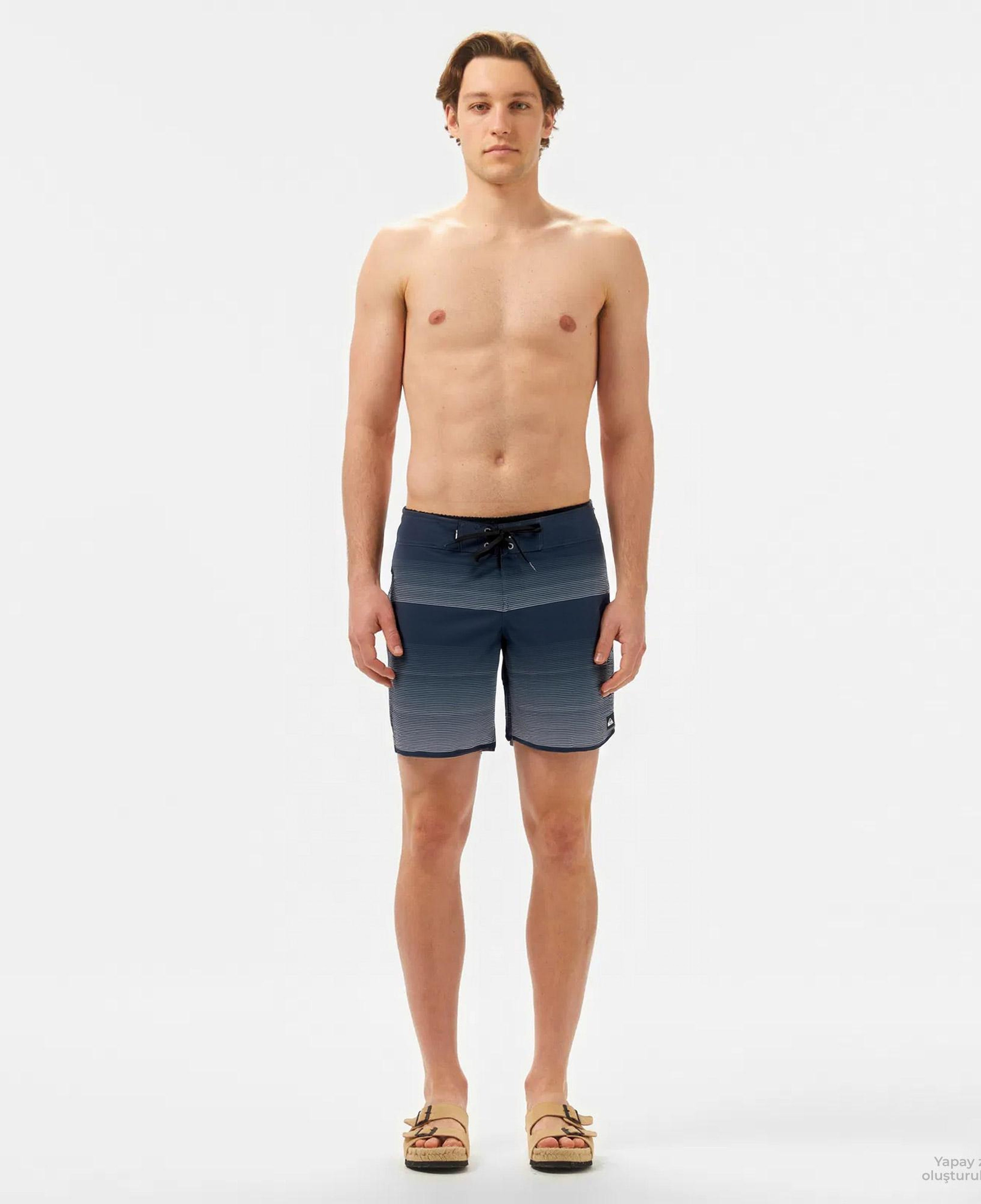 Quiksilver Surfsilk Scallop 18 Erkek Gri Deniz Şortu