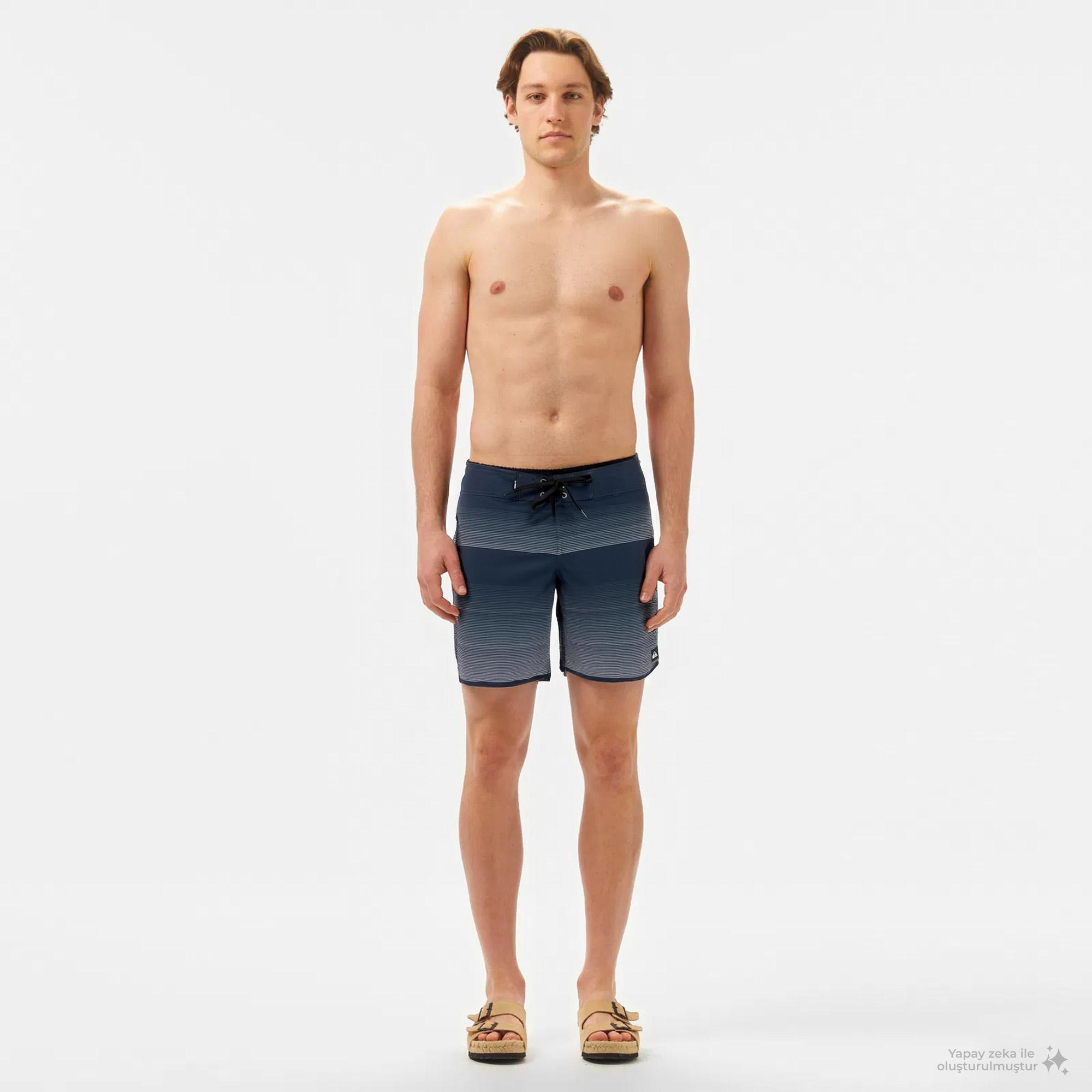 Quiksilver Surfsilk Scallop 18 Erkek Gri Deniz Şortu