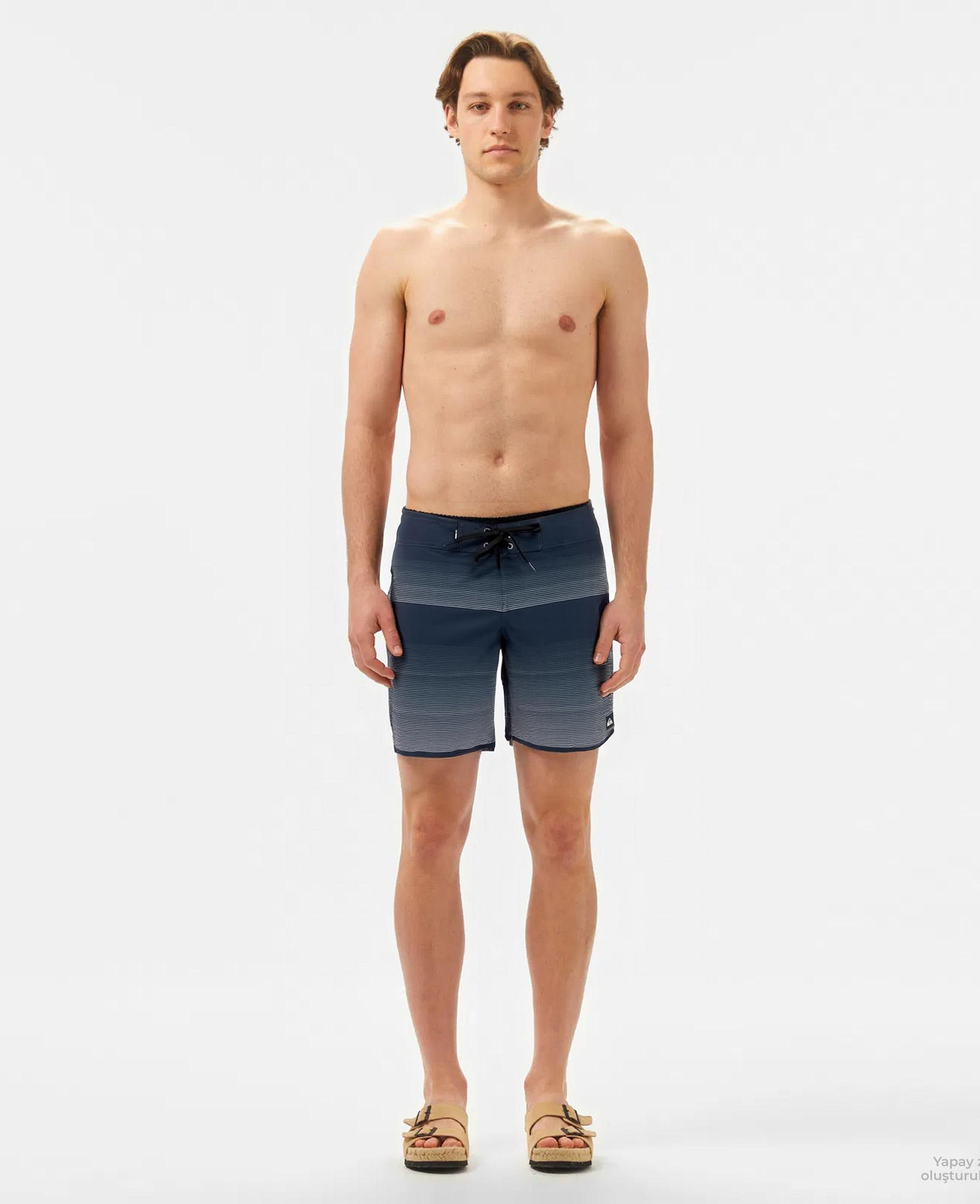 Quiksilver Surfsilk Scallop 18 Erkek Gri Deniz Şortu