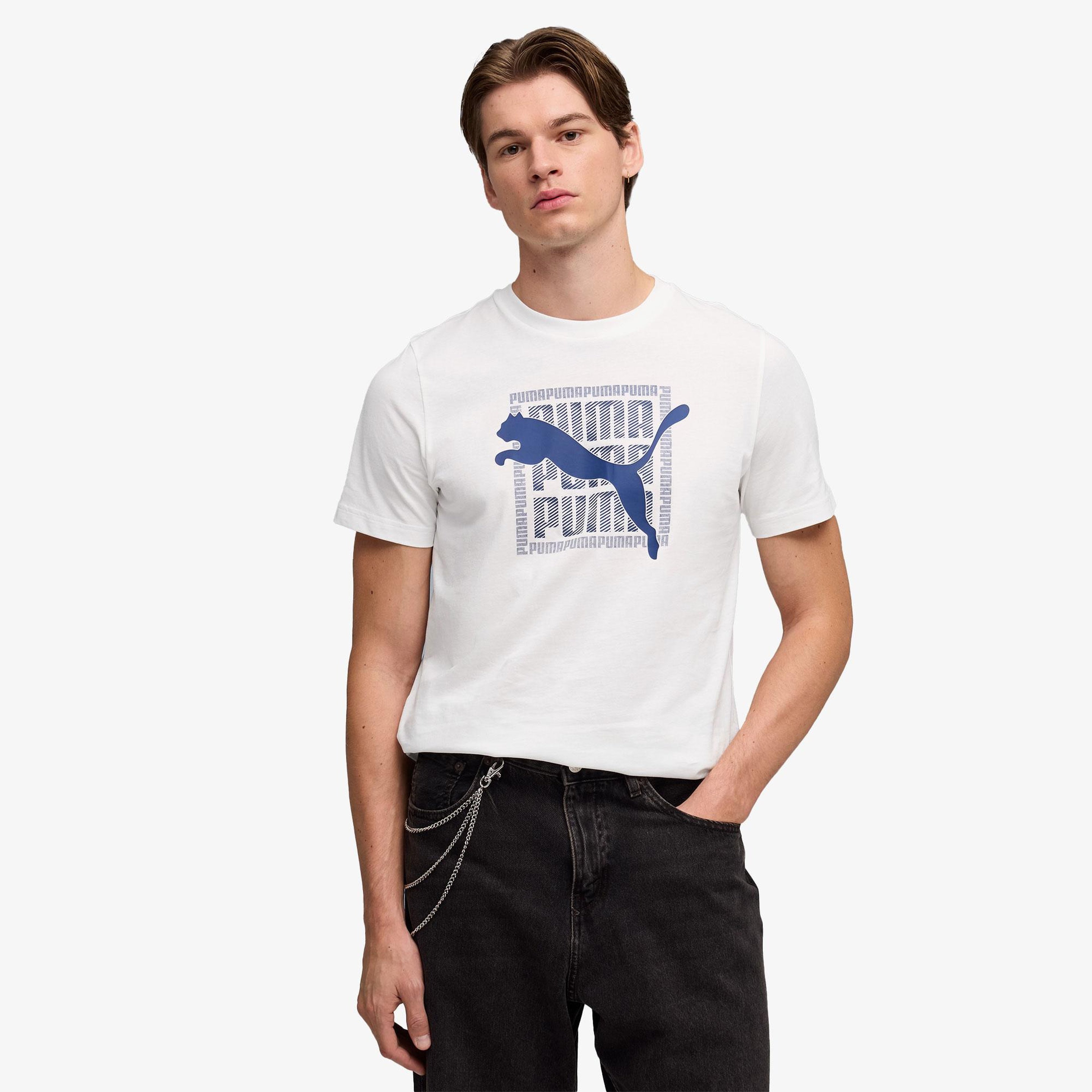 Puma Graphic  Erkek Beyaz T-Shirt
