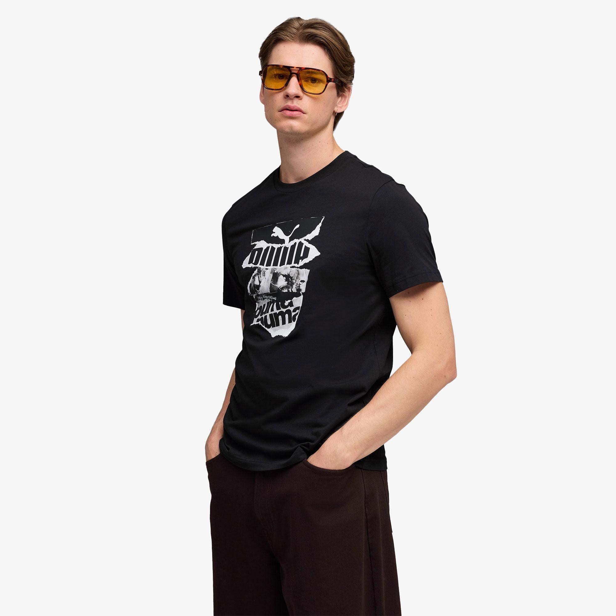 Puma Graphic  Erkek Siyah T-Shirt