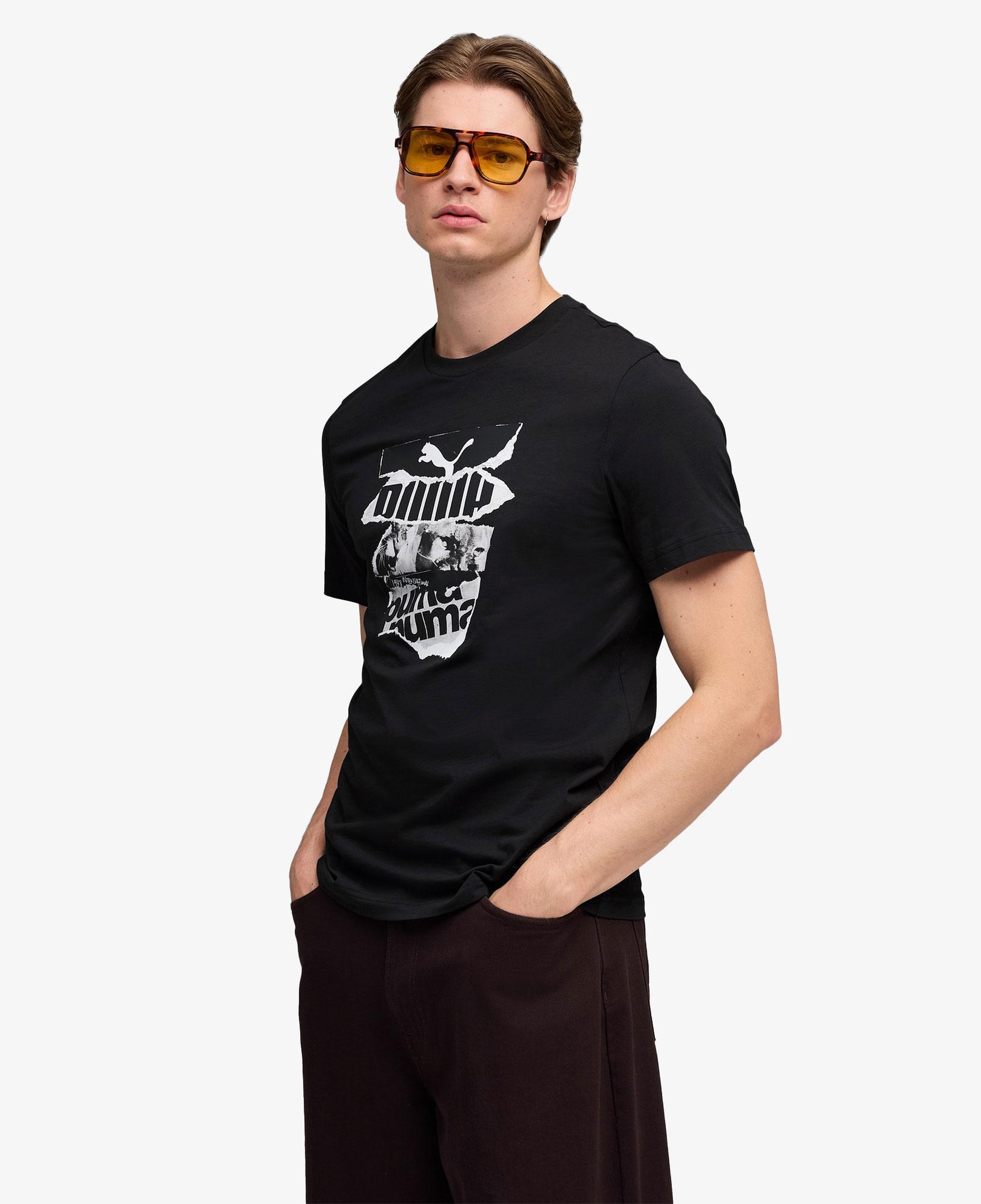 Puma Graphic  Erkek Siyah T-Shirt