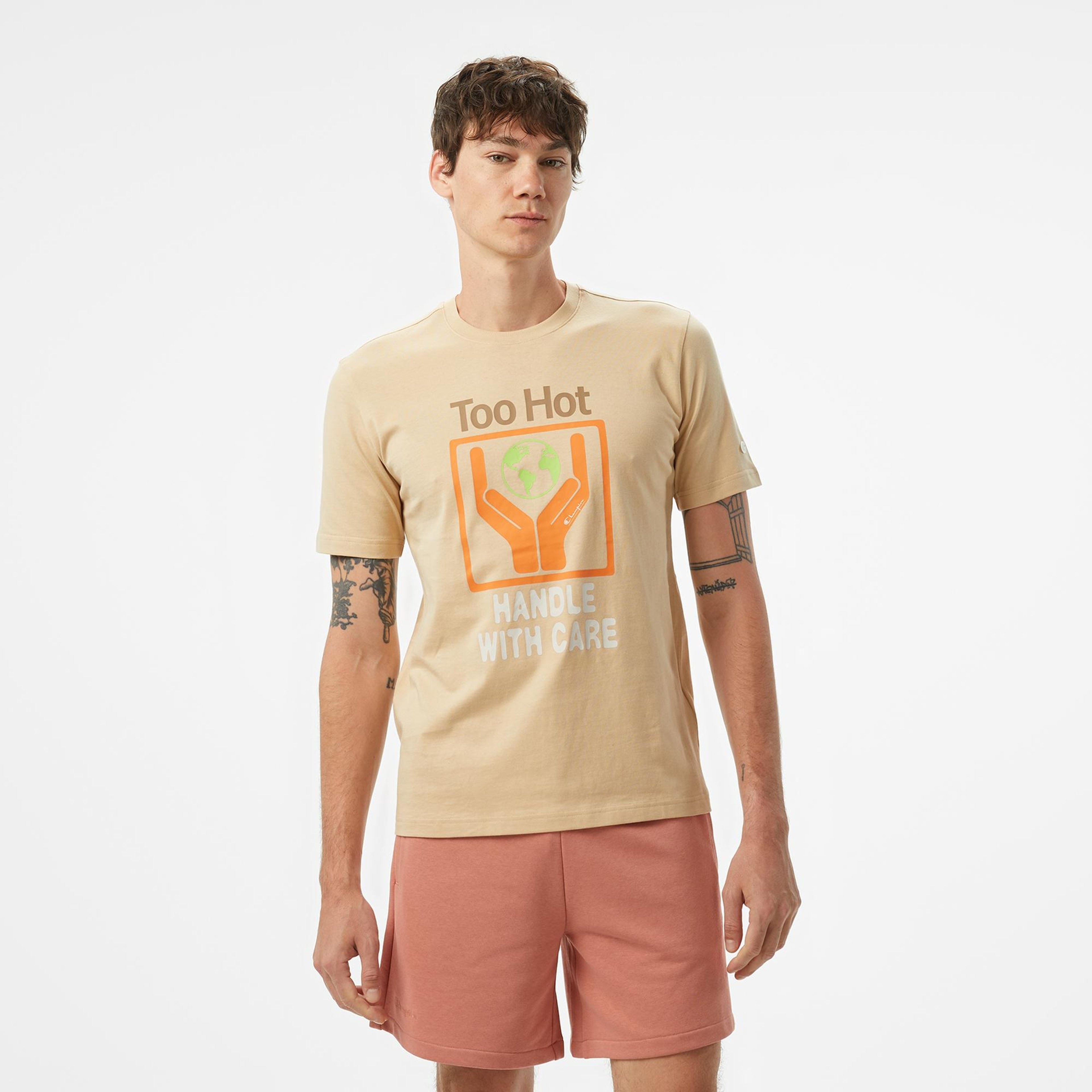 Champion Eco Future Erkek Krem T-Shirt